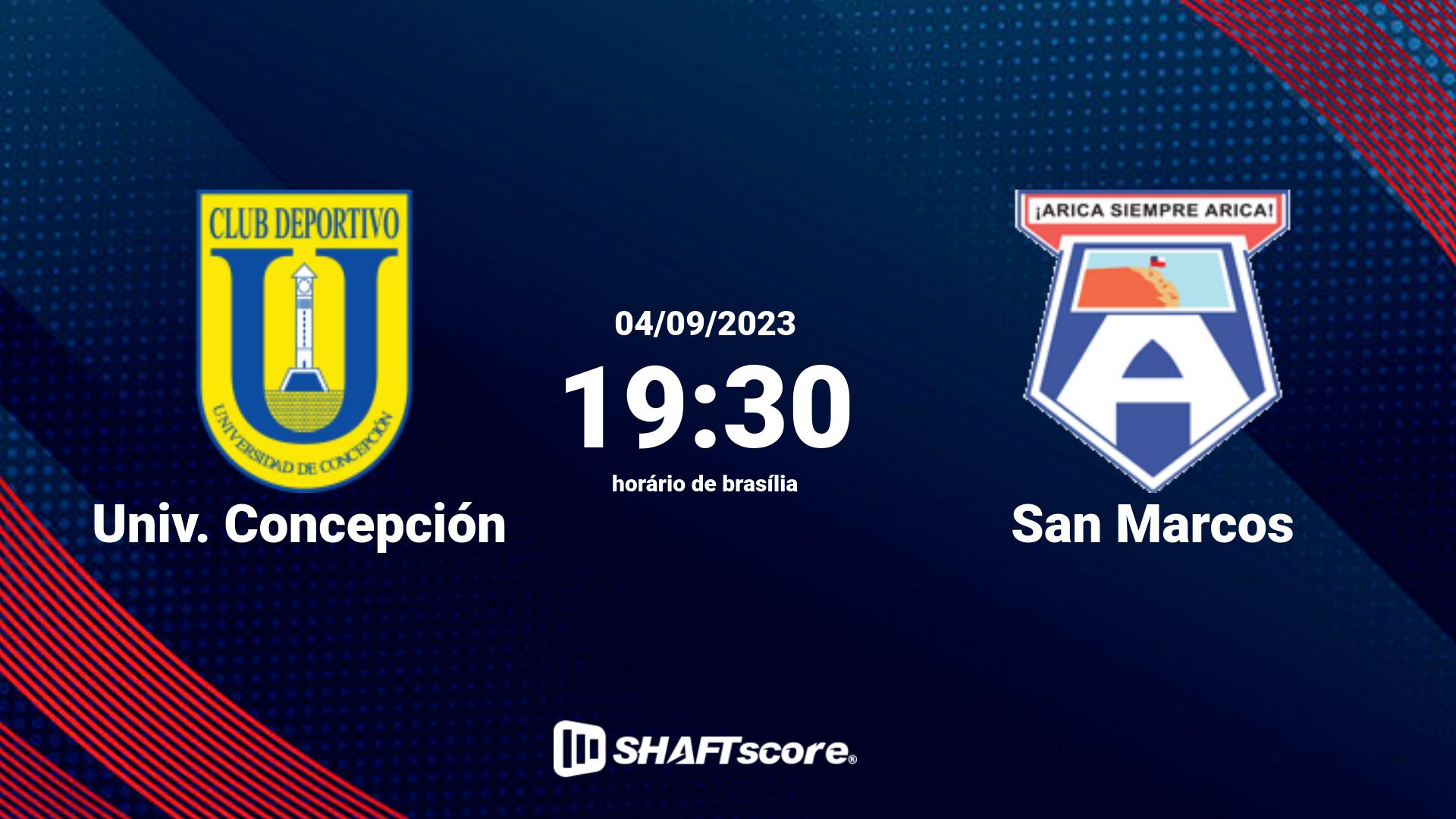 Estatísticas do jogo Univ. Concepción vs San Marcos 04.09 19:30