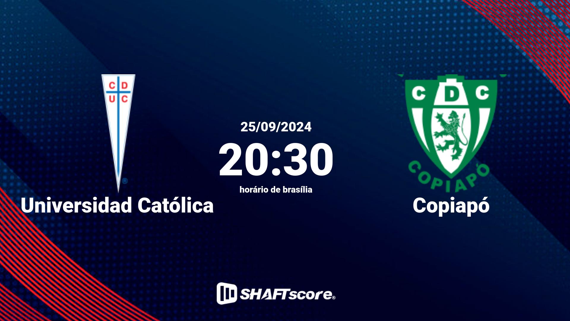 Estatísticas do jogo Universidad Católica vs Copiapó 25.09 20:30