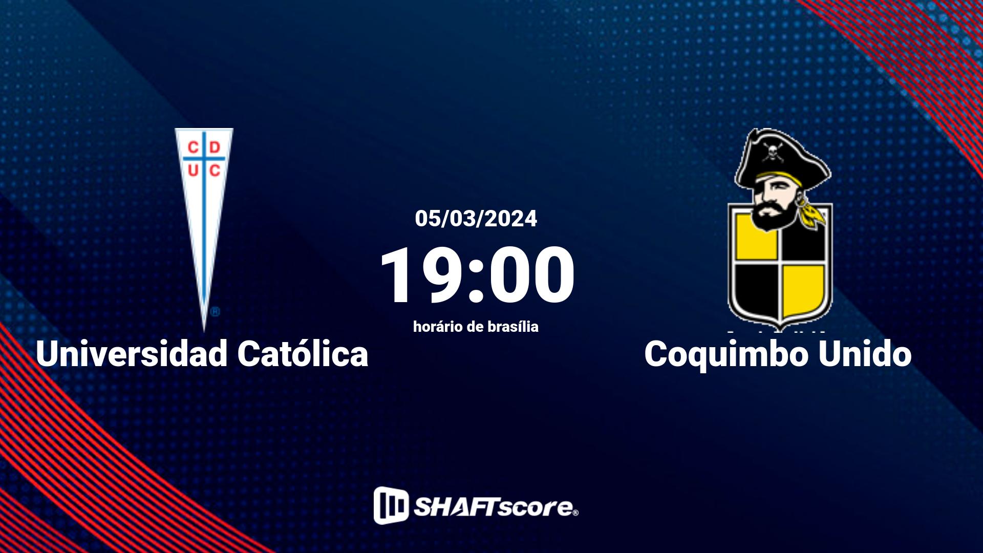 Estatísticas do jogo Universidad Católica vs Coquimbo Unido 05.03 19:00