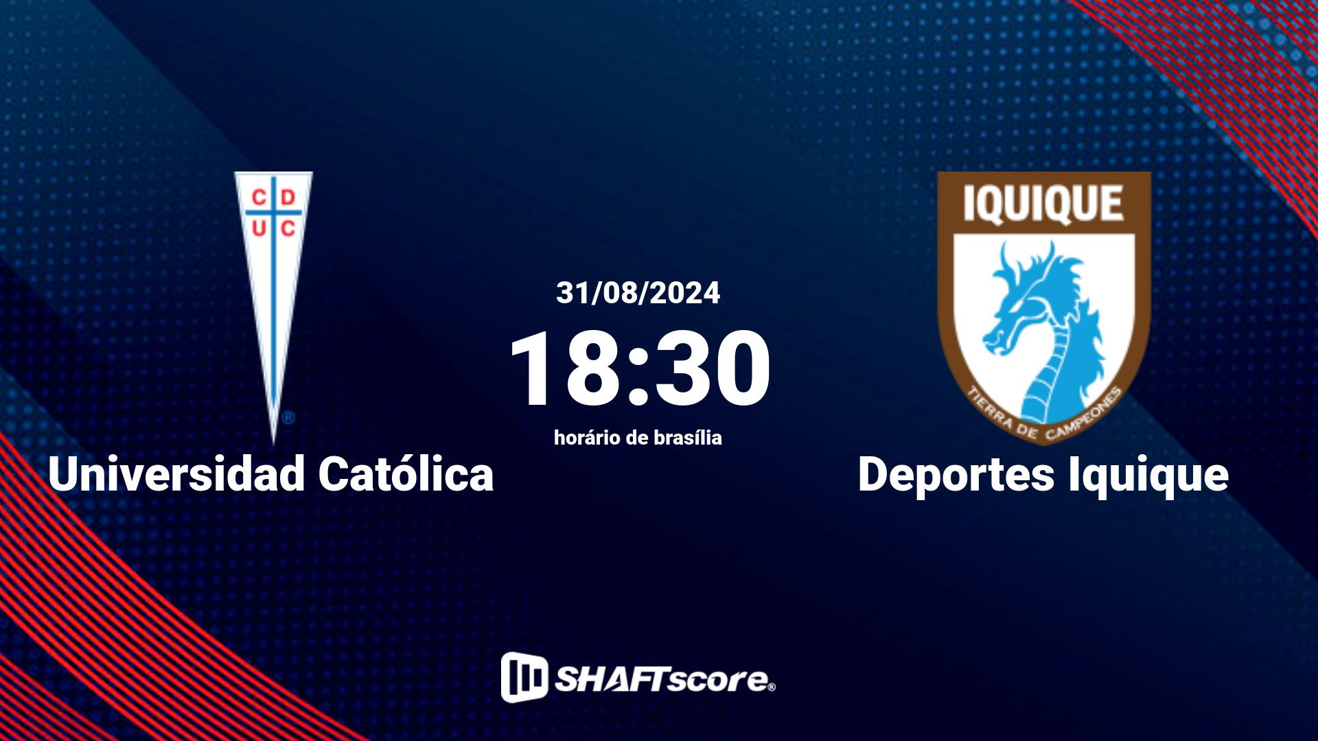 Estatísticas do jogo Universidad Católica vs Deportes Iquique 31.08 18:30