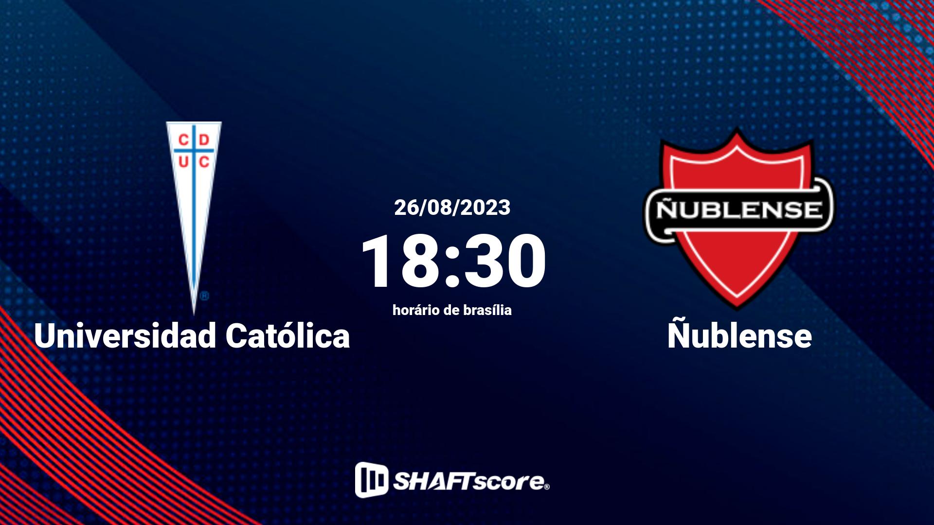 Estatísticas do jogo Universidad Católica vs Ñublense 26.08 18:30