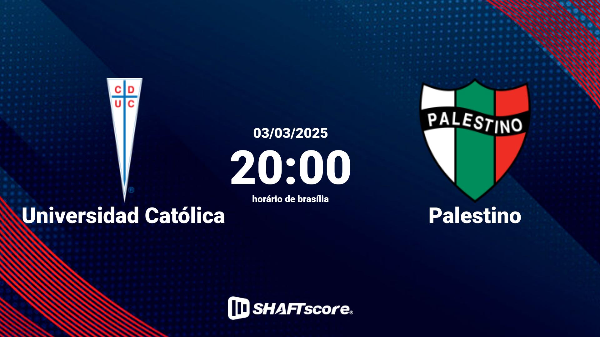 Estatísticas do jogo Universidad Católica vs Palestino 03.03 20:00