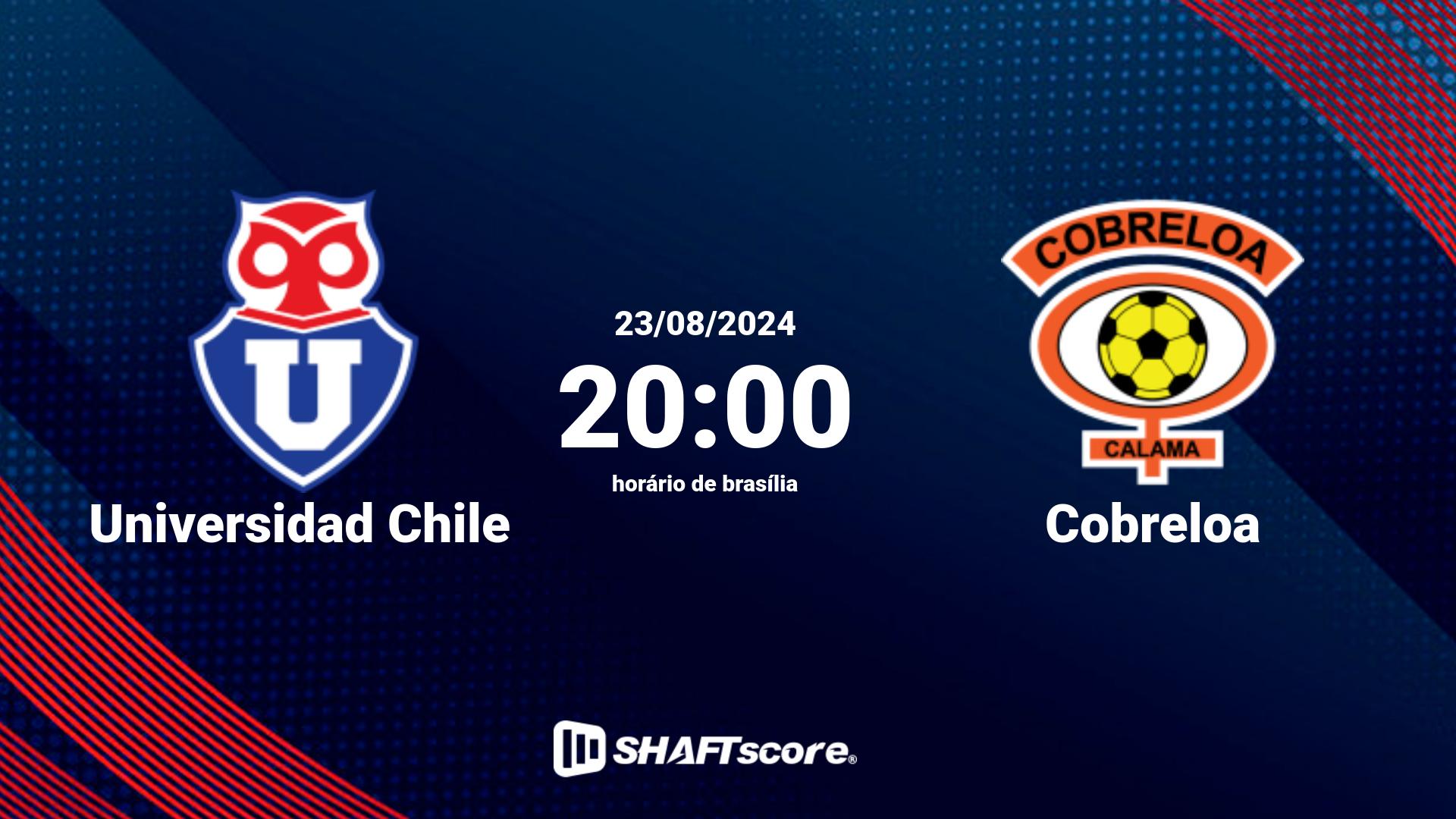 Estatísticas do jogo Universidad Chile vs Cobreloa 23.08 20:00