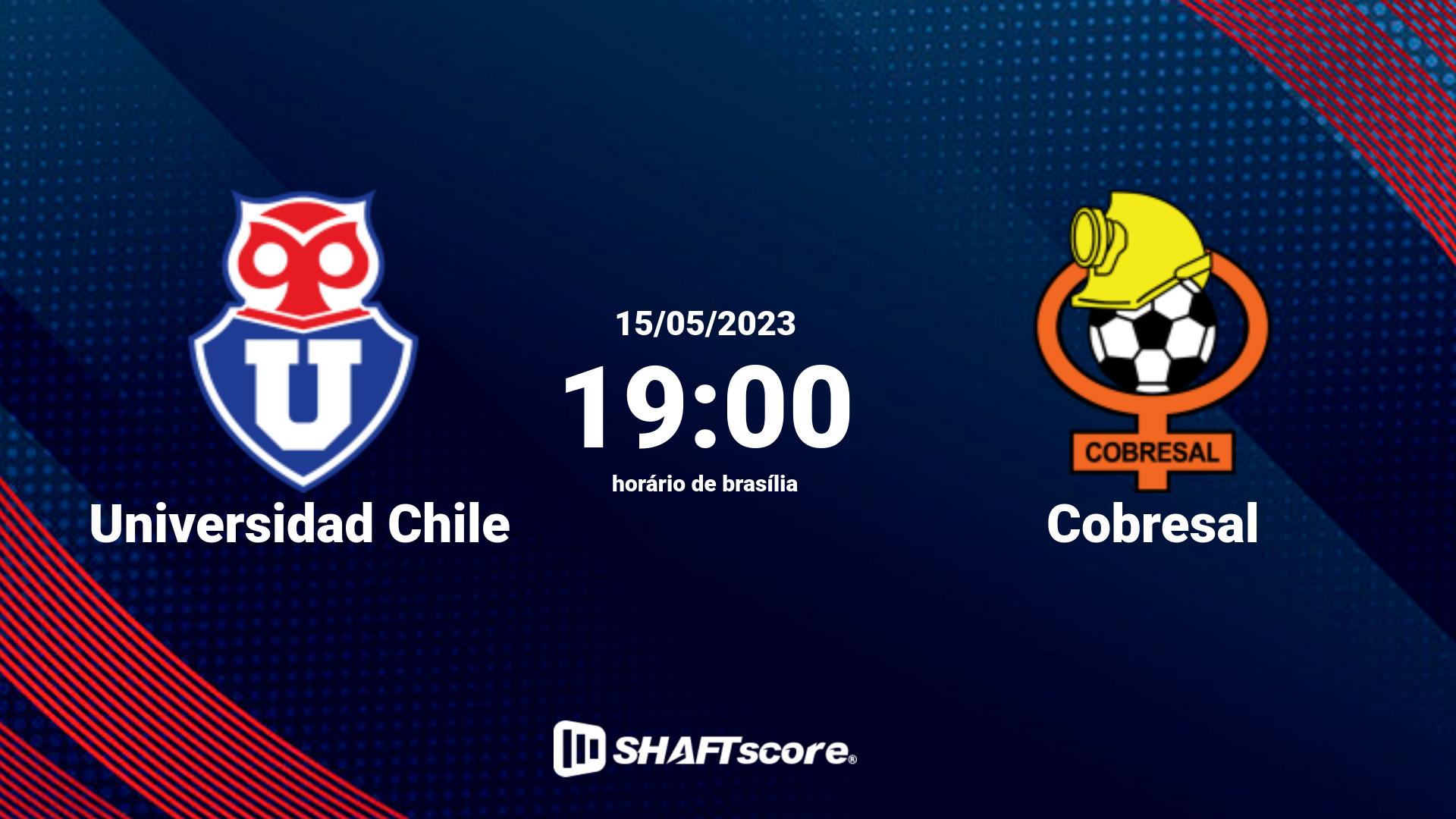 Estatísticas do jogo Universidad Chile vs Cobresal 15.05 19:00