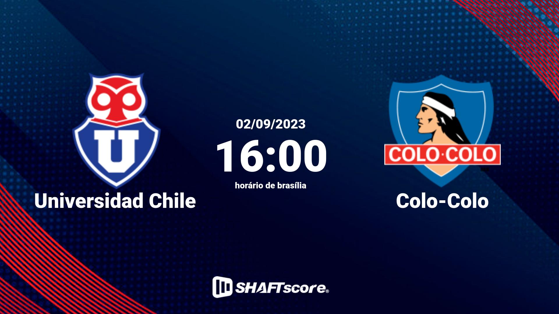 Estatísticas do jogo Universidad Chile vs Colo-Colo 02.09 16:00