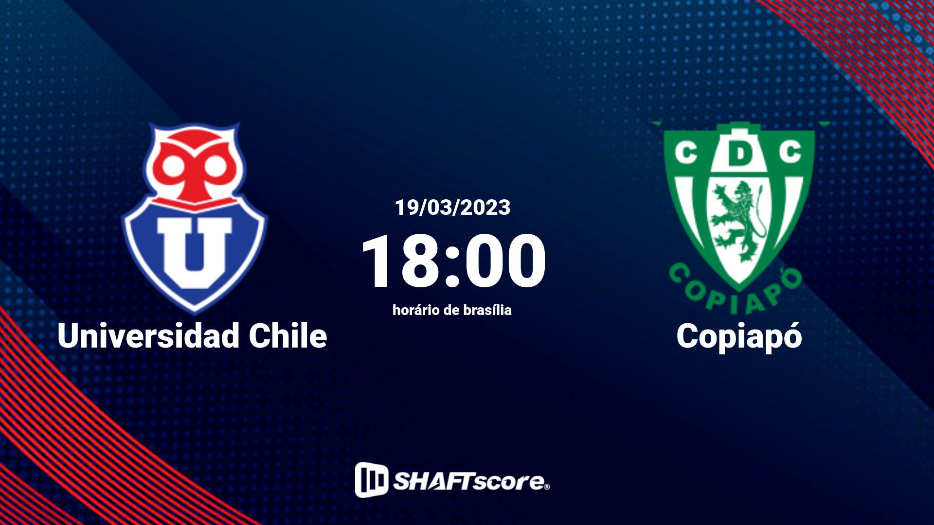 Estatísticas do jogo Universidad Chile vs Copiapó 19.03 18:00