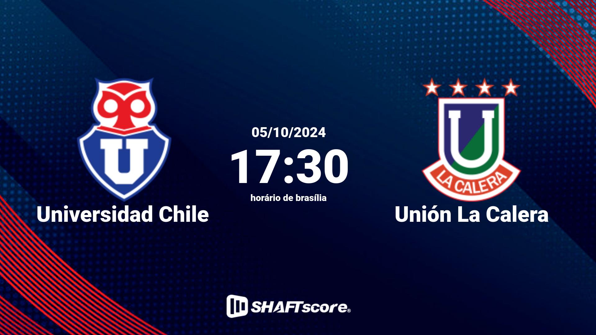 Estatísticas do jogo Universidad Chile vs Unión La Calera 05.10 17:30