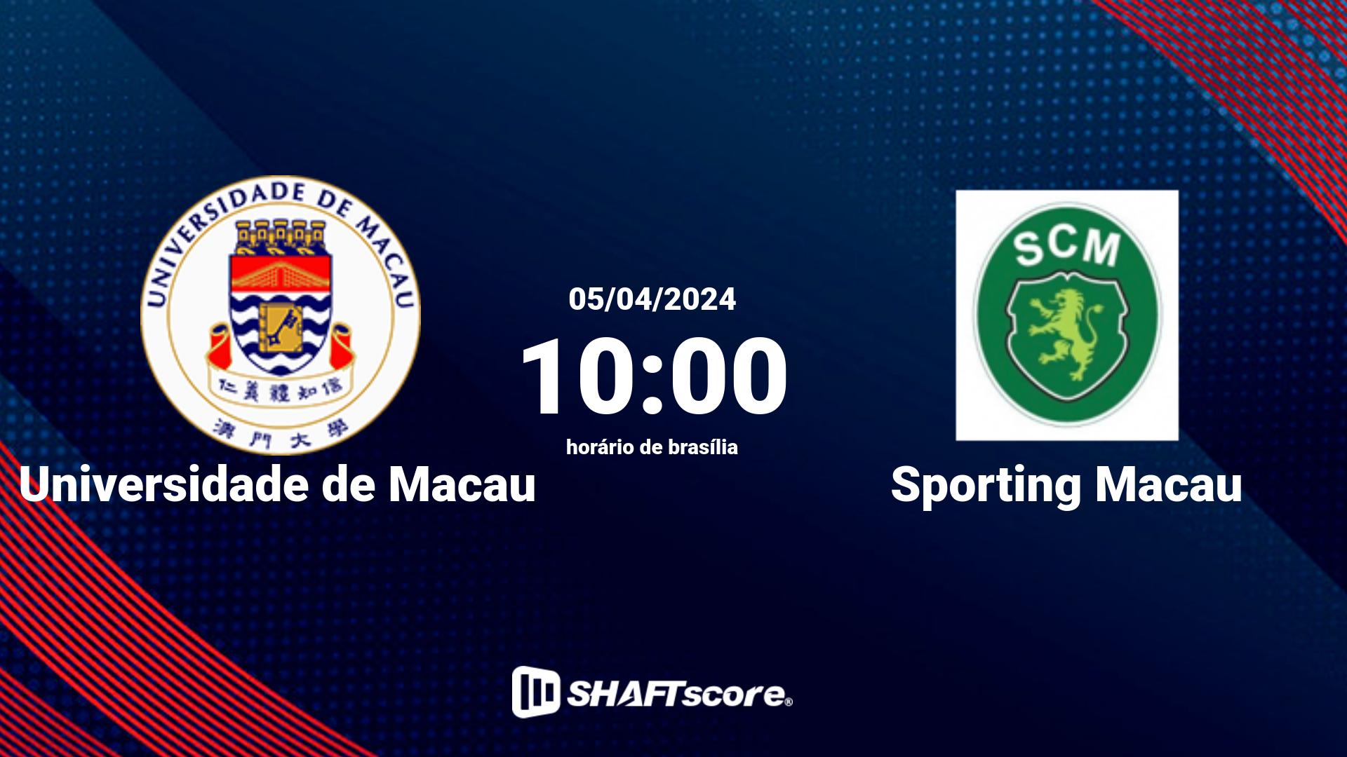 Estatísticas do jogo Universidade de Macau vs Sporting Macau 05.04 10:00