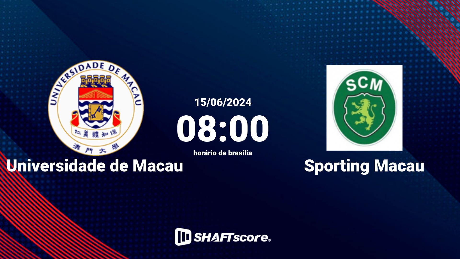 Estatísticas do jogo Universidade de Macau vs Sporting Macau 15.06 08:00