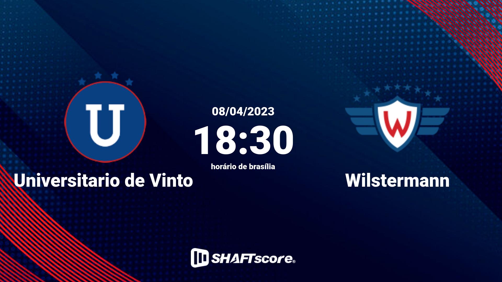 Estatísticas do jogo Universitario de Vinto vs Wilstermann 08.04 18:30