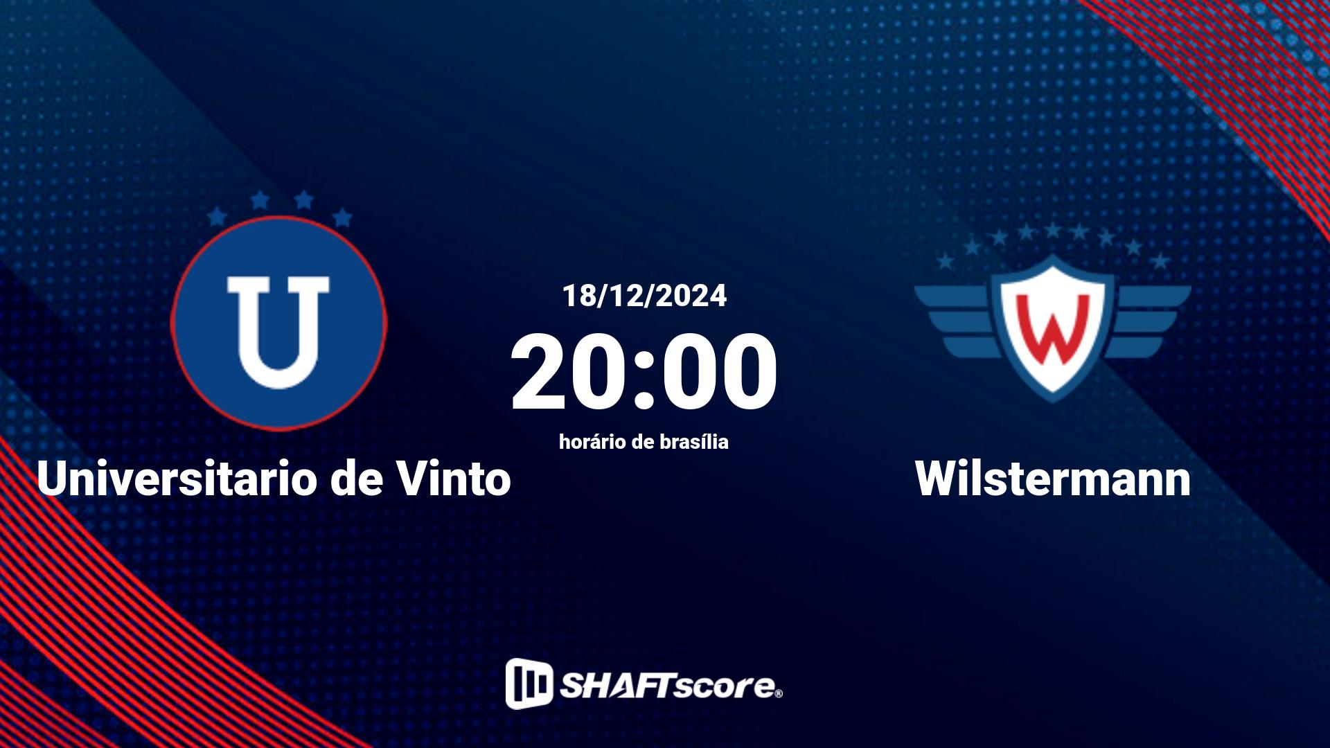 Estatísticas do jogo Universitario de Vinto vs Wilstermann 18.12 20:00