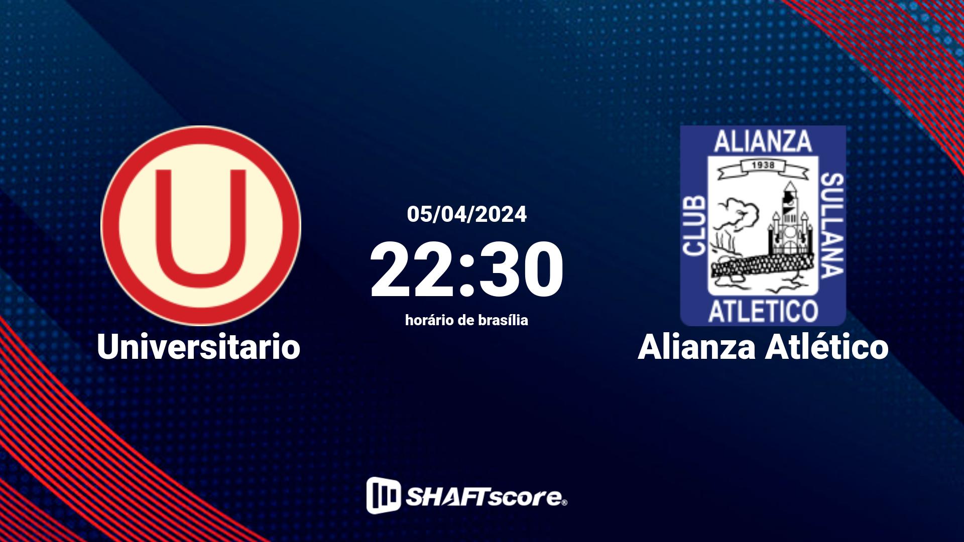 Estatísticas do jogo Universitario vs Alianza Atlético 05.04 22:30