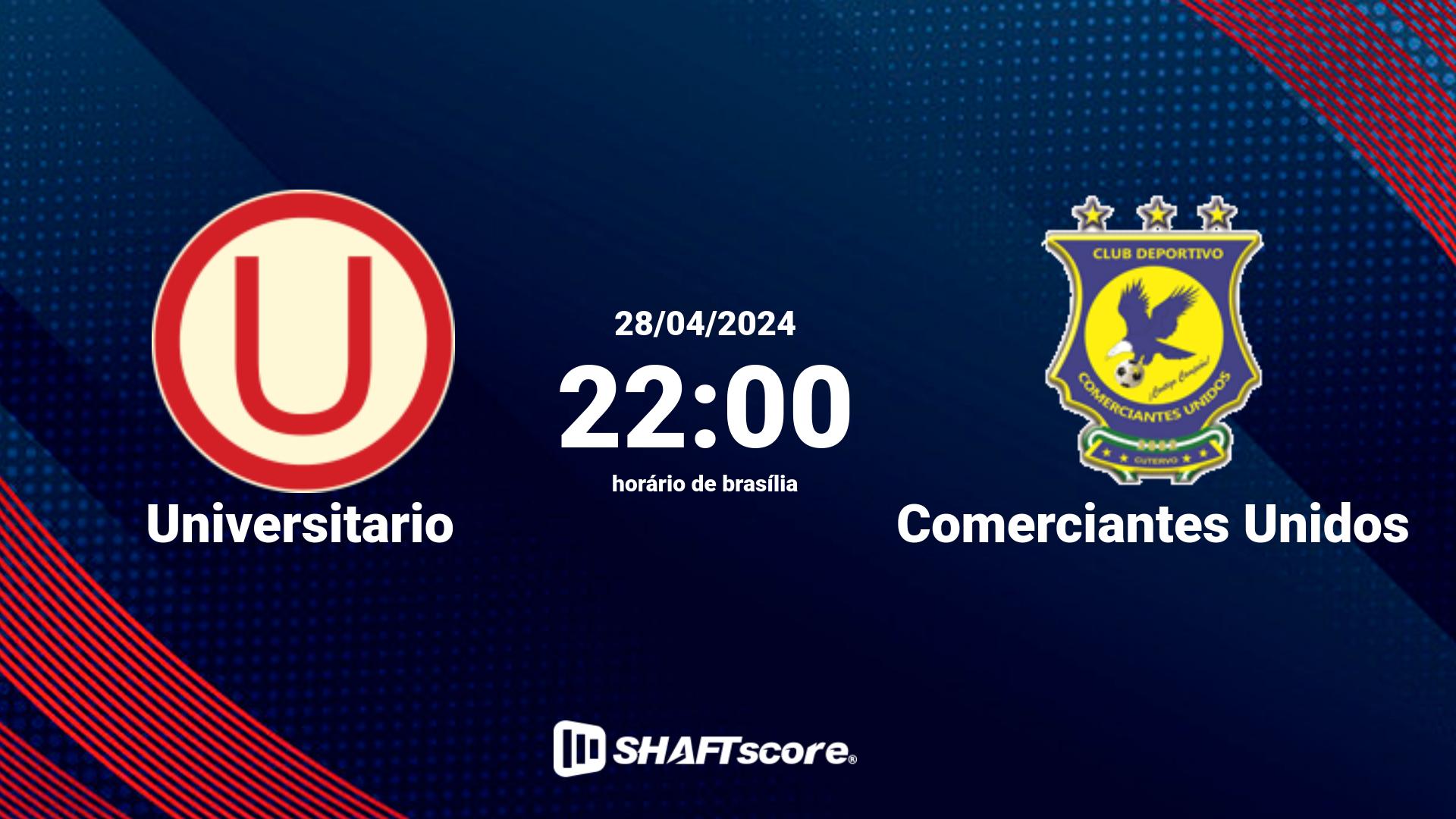 Estatísticas do jogo Universitario vs Comerciantes Unidos 28.04 22:00