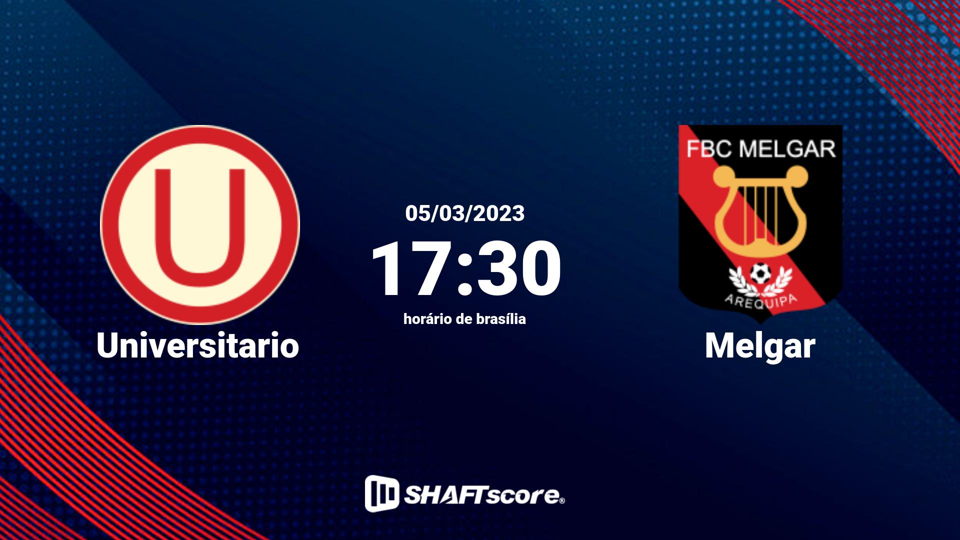 Estatísticas do jogo Universitario vs Melgar 05.03 17:30