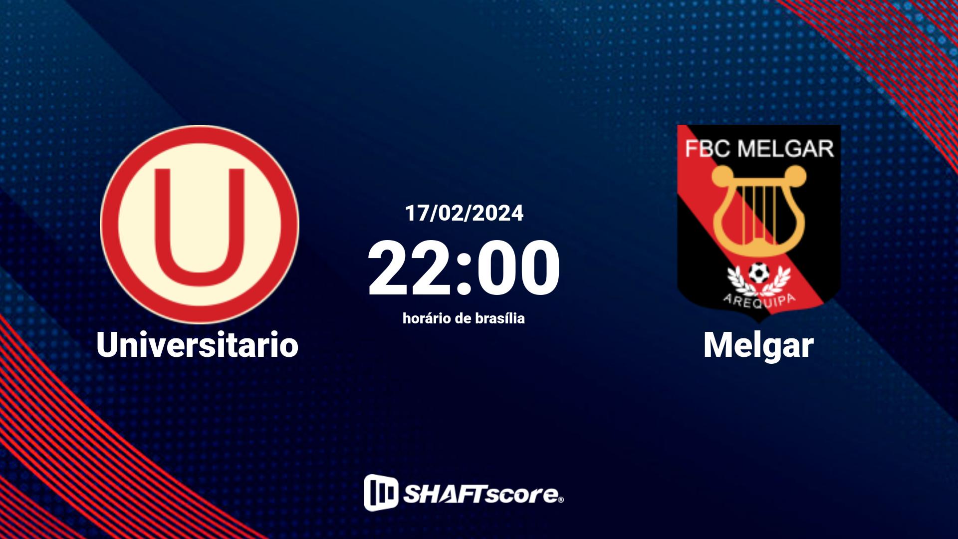 Estatísticas do jogo Universitario vs Melgar 17.02 22:00