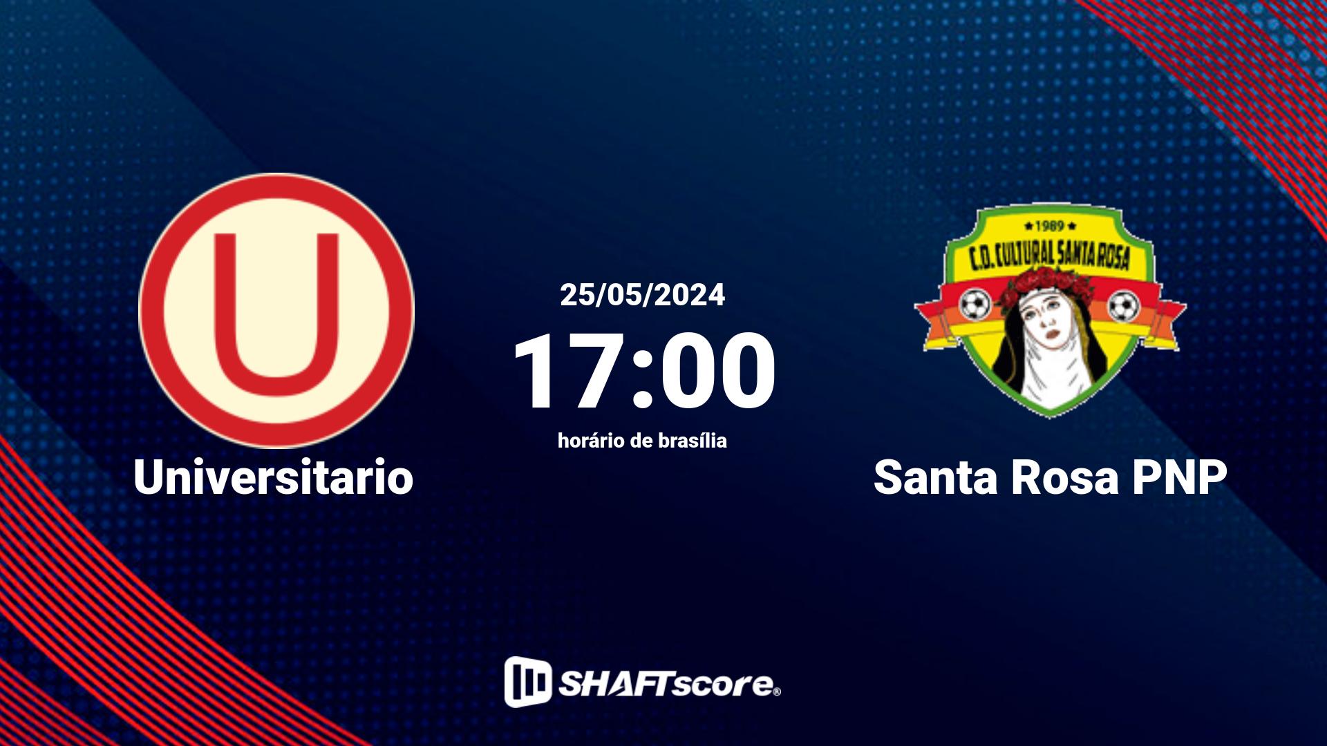 Estatísticas do jogo Universitario vs Santa Rosa PNP 25.05 17:00