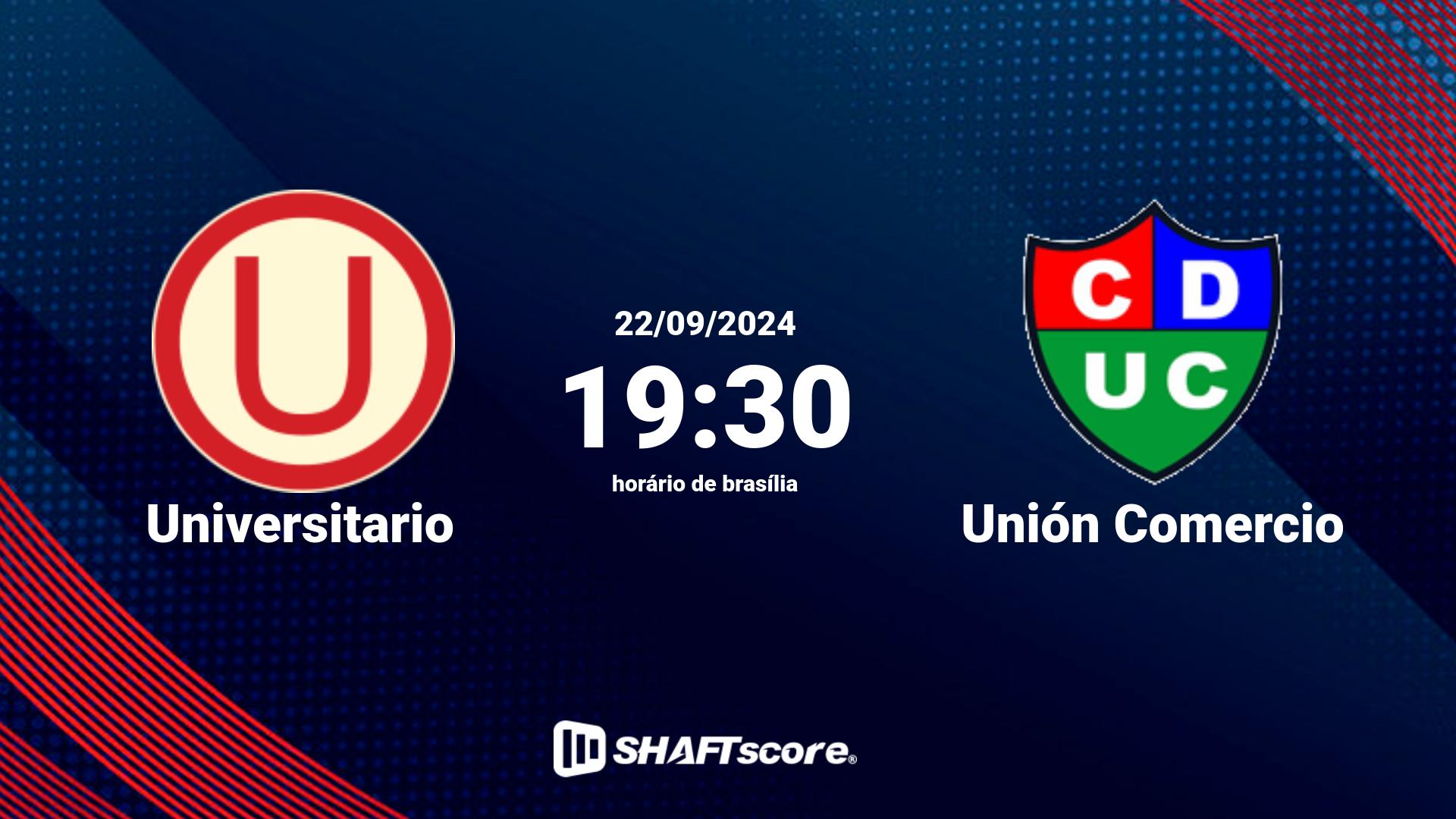 Estatísticas do jogo Universitario vs Unión Comercio 22.09 19:30