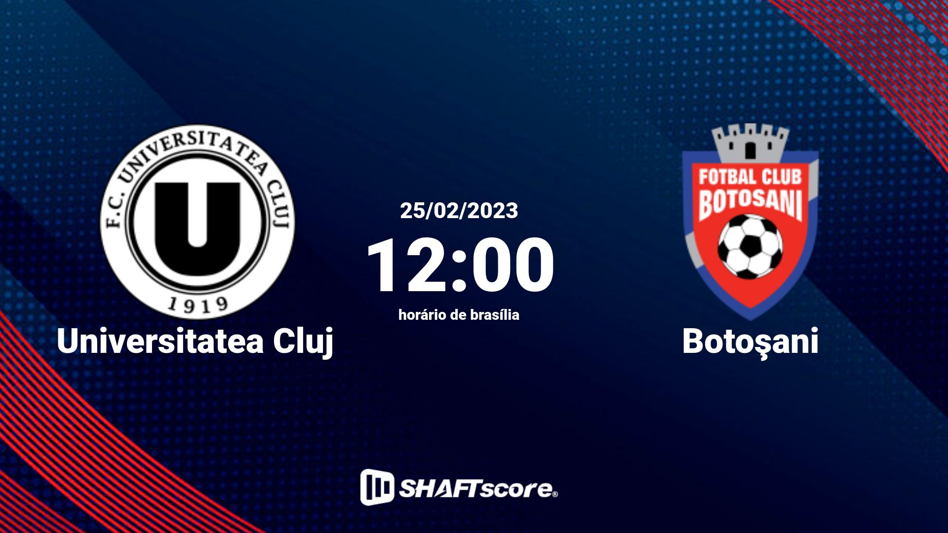 Estatísticas do jogo Universitatea Cluj vs Botoşani 25.02 12:00