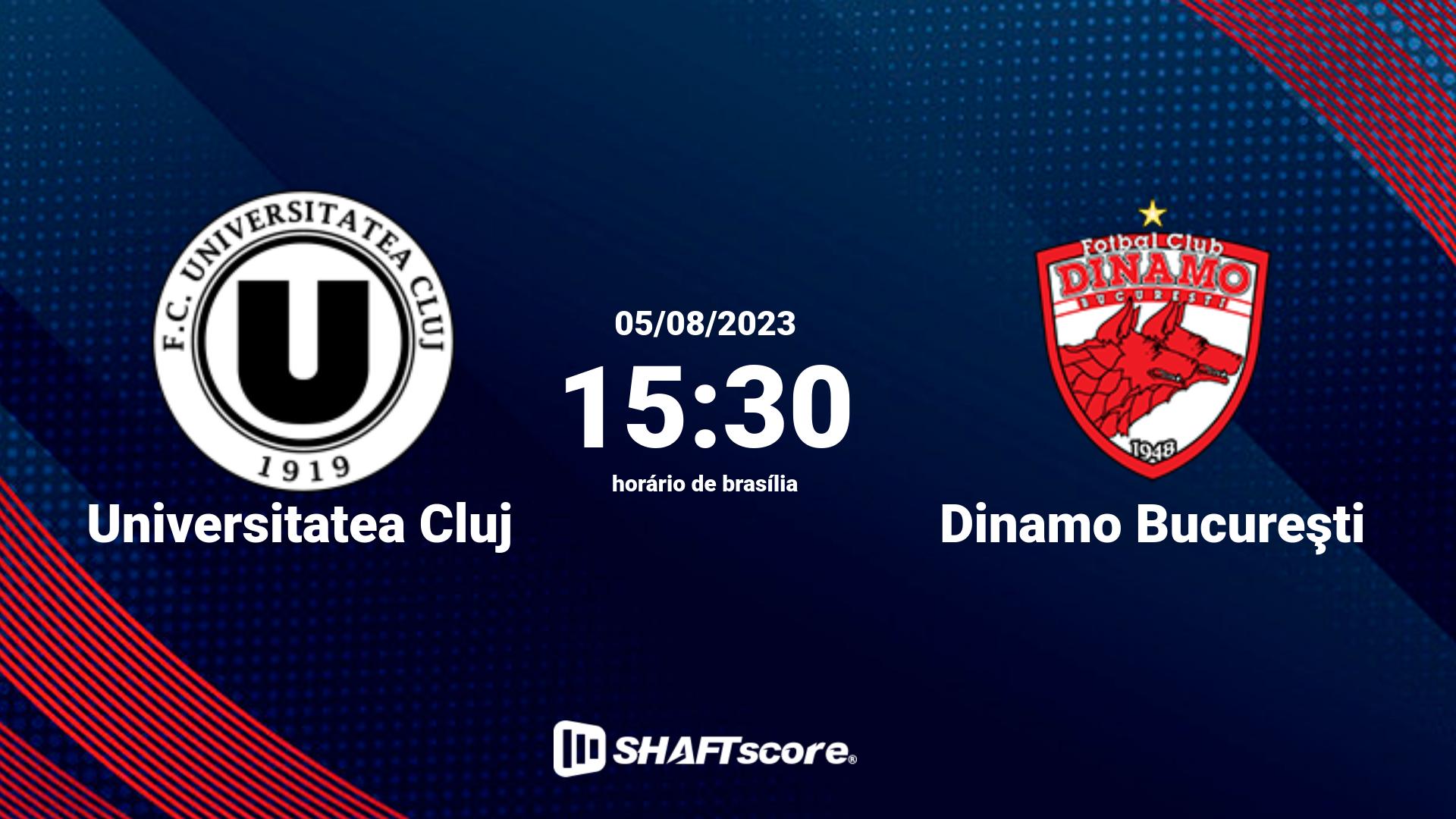 Estatísticas do jogo Universitatea Cluj vs Dinamo Bucureşti 05.08 15:30