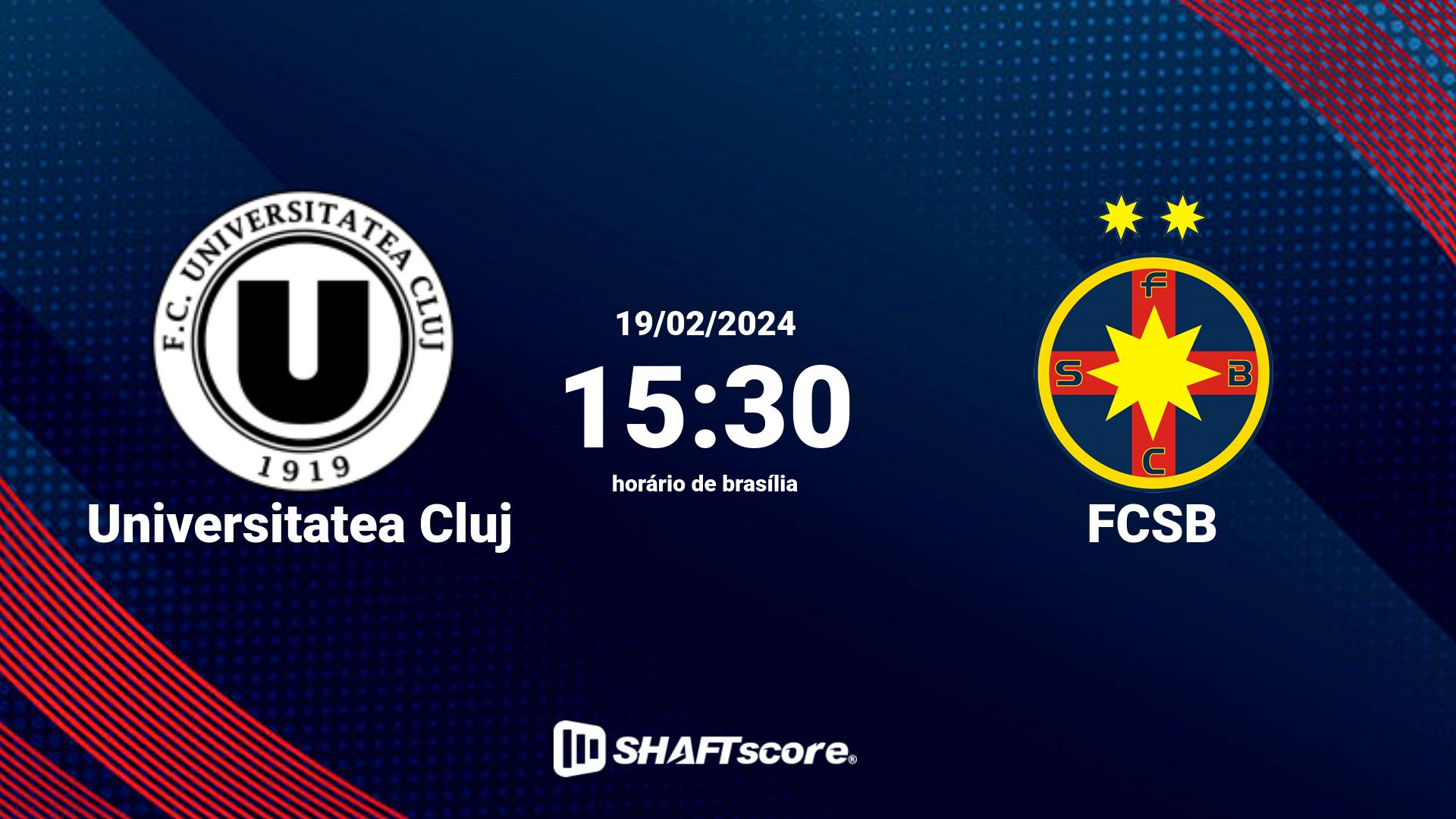 Estatísticas do jogo Universitatea Cluj vs FCSB 19.02 15:30