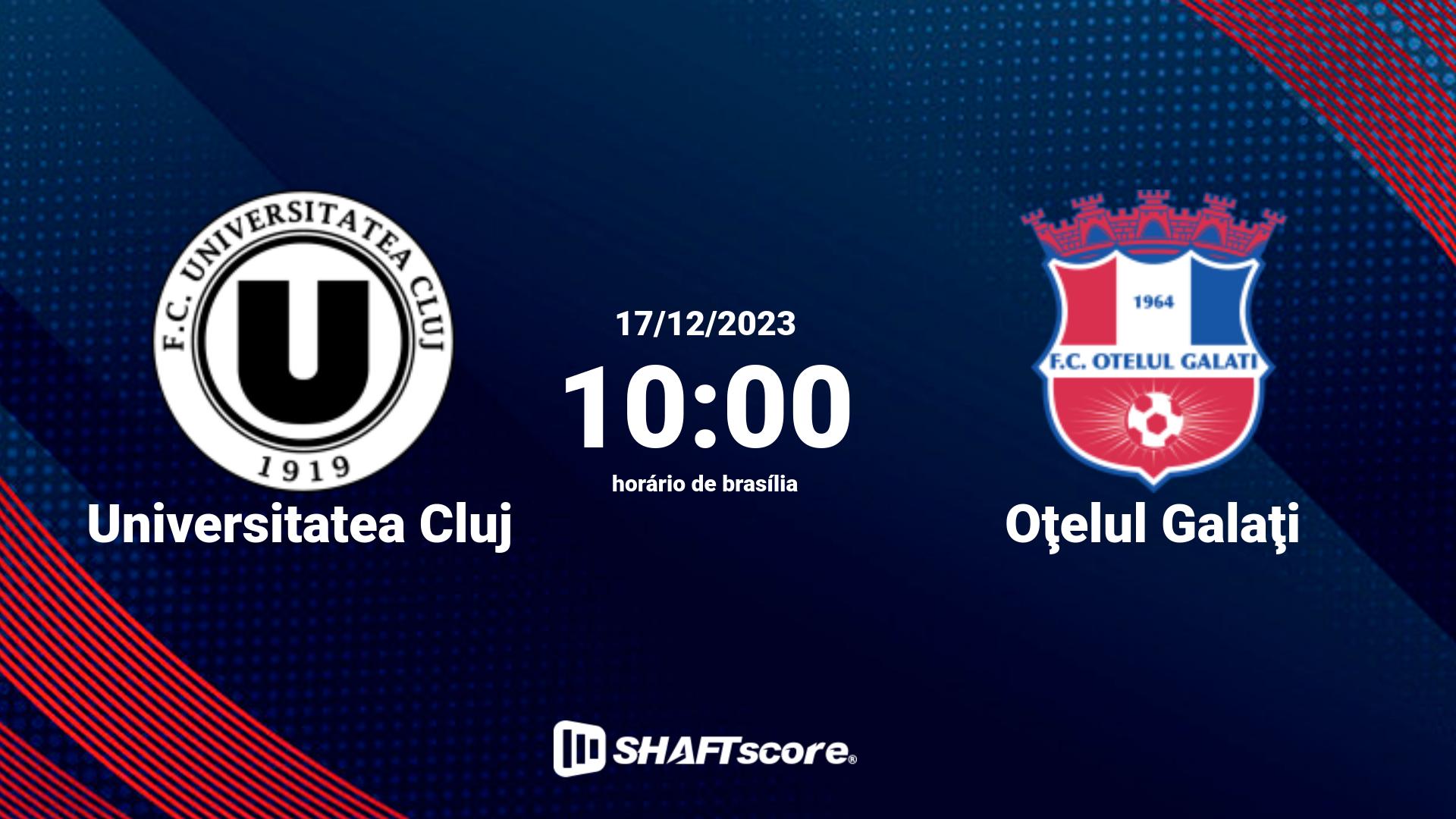 Estatísticas do jogo Universitatea Cluj vs Oţelul Galaţi 17.12 10:00