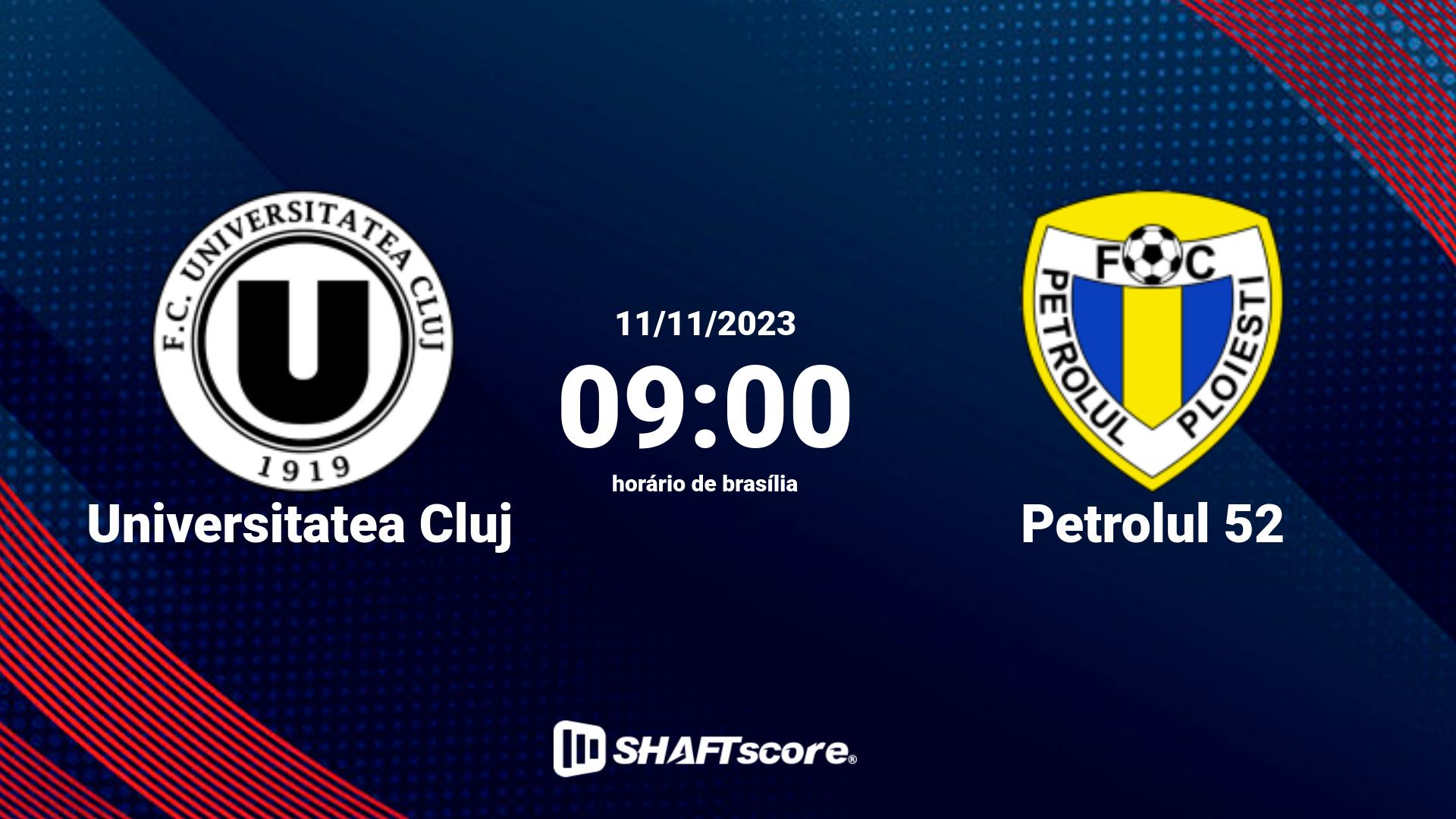 Estatísticas do jogo Universitatea Cluj vs Petrolul 52 11.11 09:00