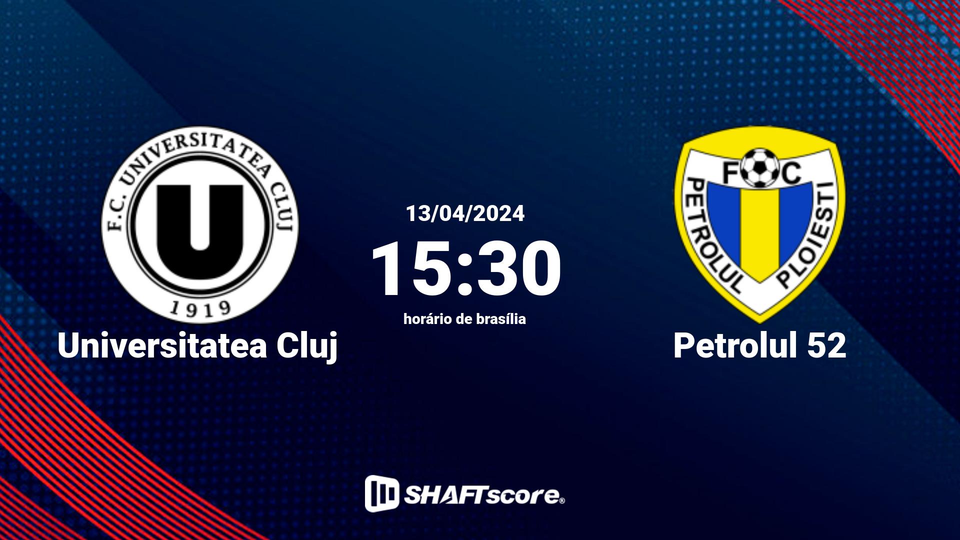 Estatísticas do jogo Universitatea Cluj vs Petrolul 52 13.04 15:30