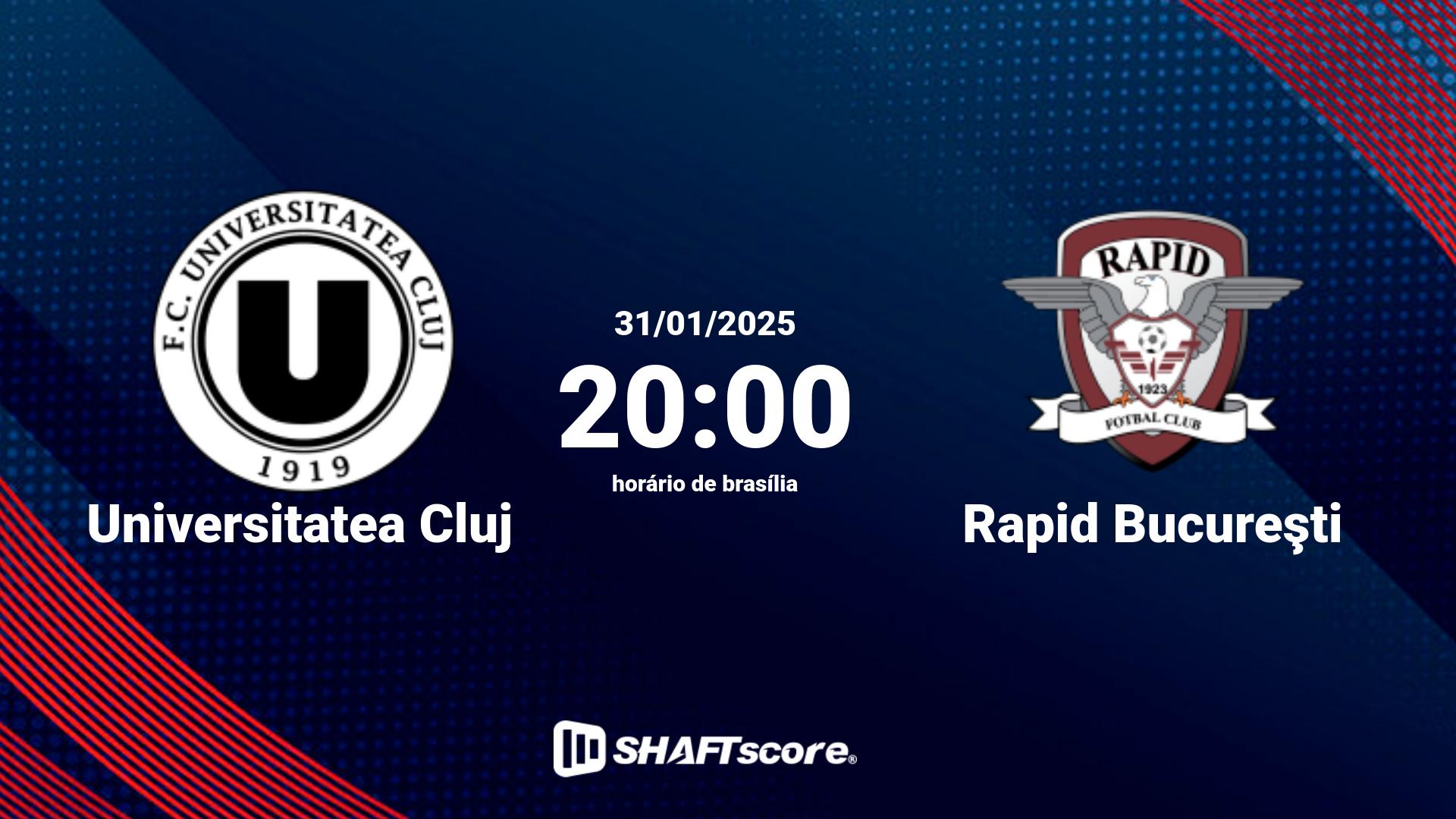 Estatísticas do jogo Universitatea Cluj vs Rapid Bucureşti 31.01 20:00