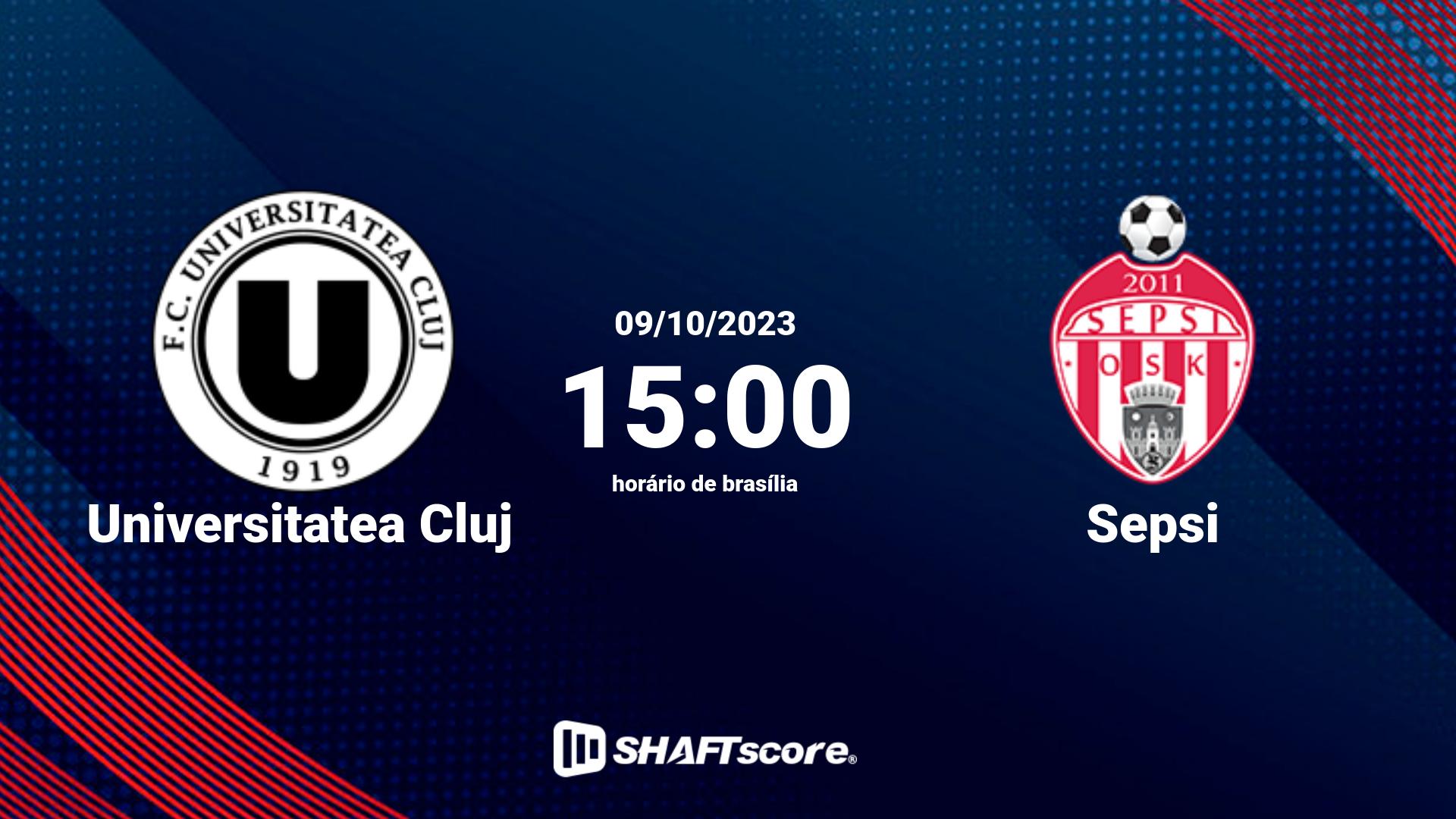 Estatísticas do jogo Universitatea Cluj vs Sepsi 09.10 15:00