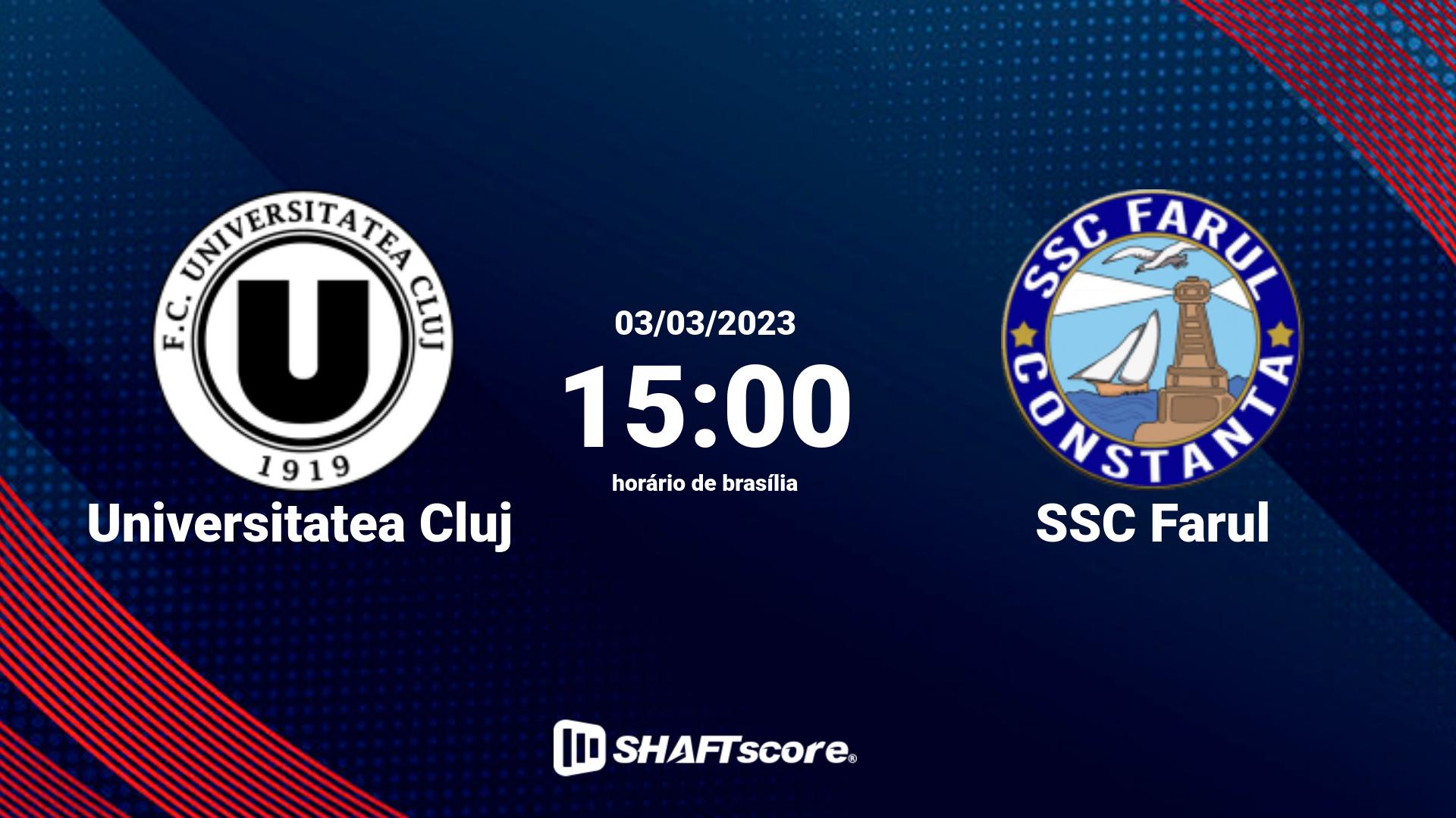 Estatísticas do jogo Universitatea Cluj vs SSC Farul 03.03 15:00