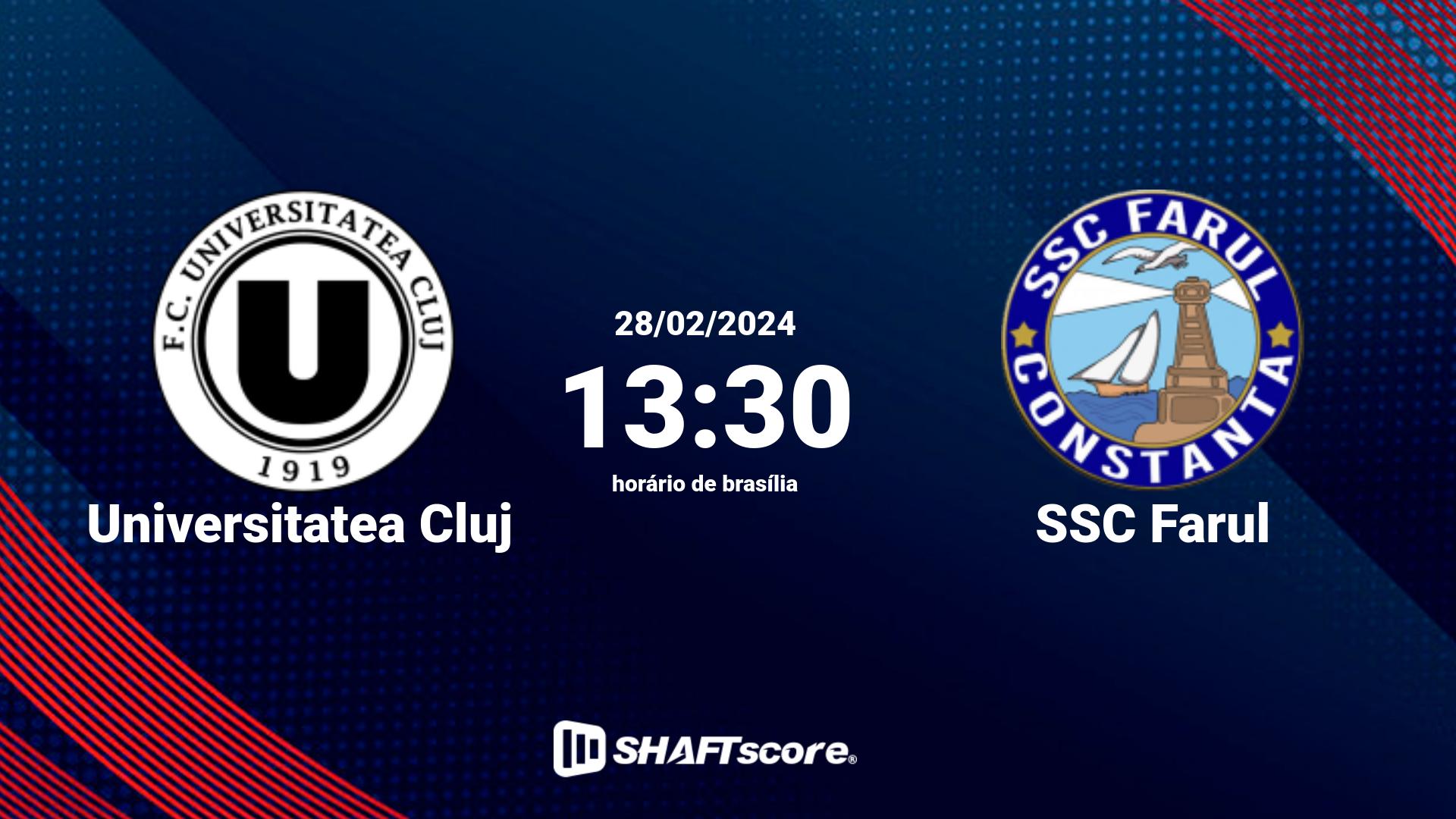 Estatísticas do jogo Universitatea Cluj vs SSC Farul 28.02 13:30