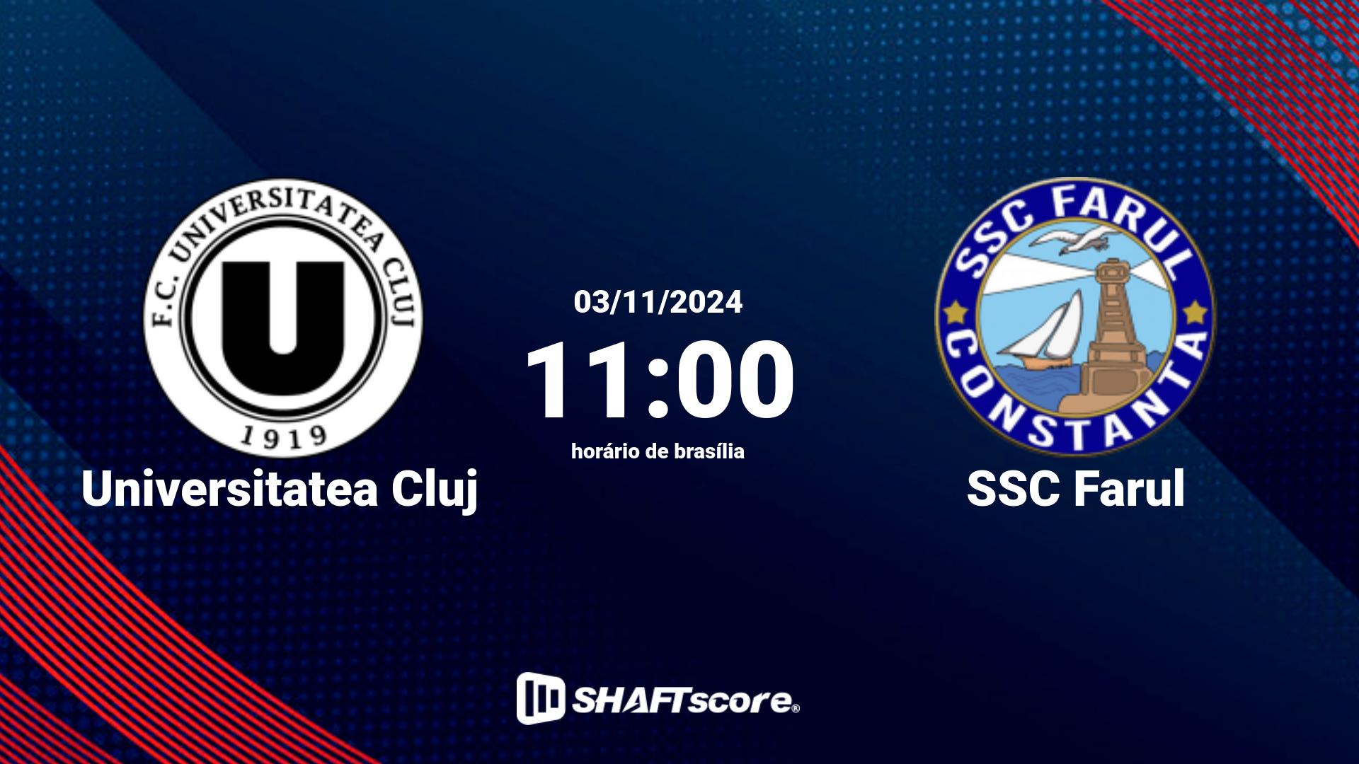 Estatísticas do jogo Universitatea Cluj vs SSC Farul 03.11 11:00