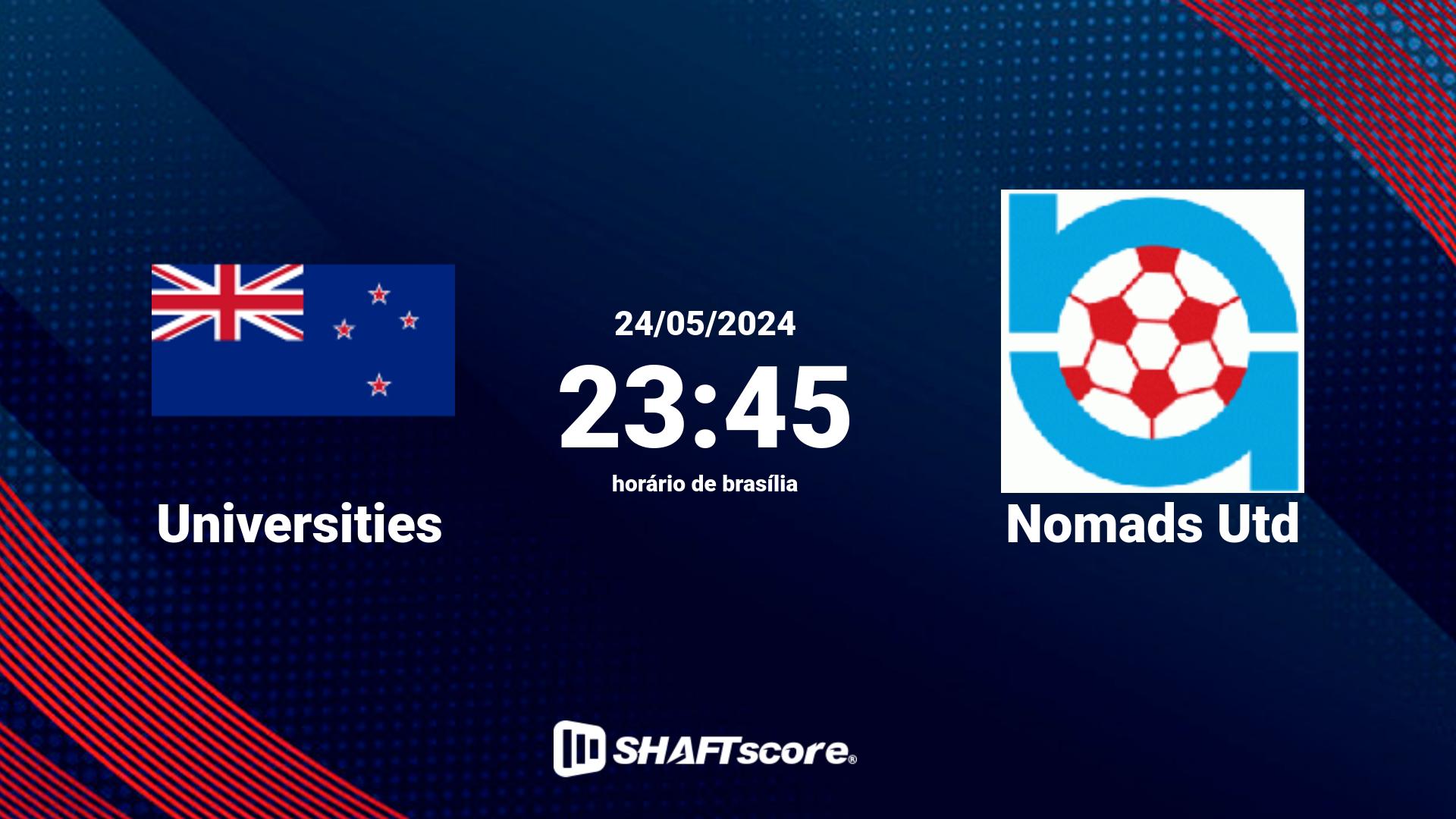 Estatísticas do jogo Universities vs Nomads Utd 24.05 23:45