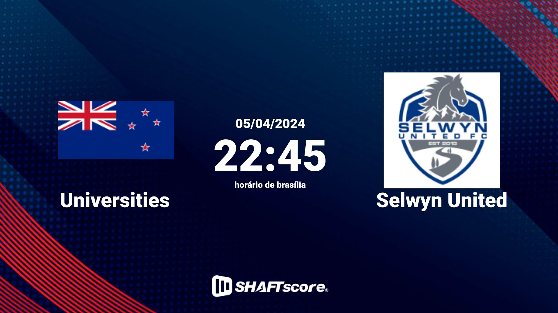 Estatísticas do jogo Universities vs Selwyn United 05.04 22:45