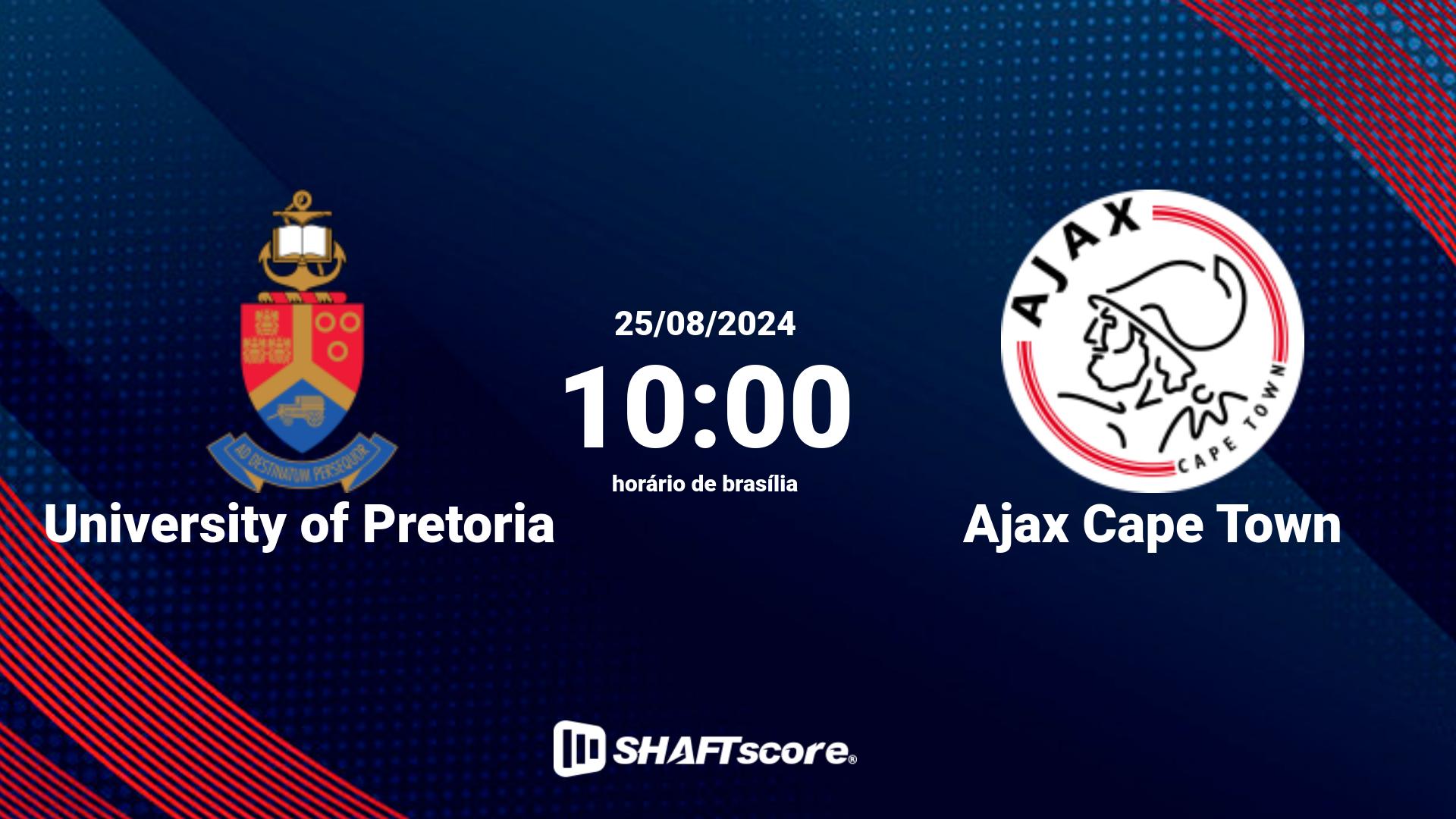 Estatísticas do jogo University of Pretoria vs Ajax Cape Town 25.08 10:00