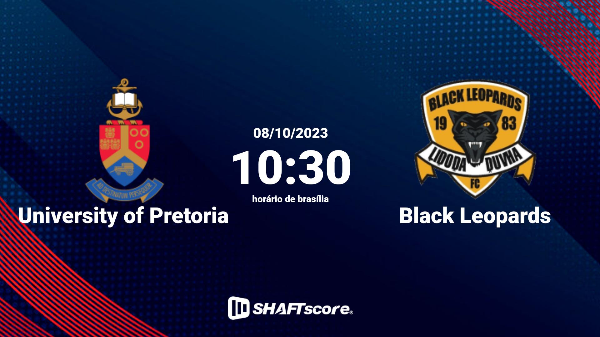 Estatísticas do jogo University of Pretoria vs Black Leopards 08.10 10:30