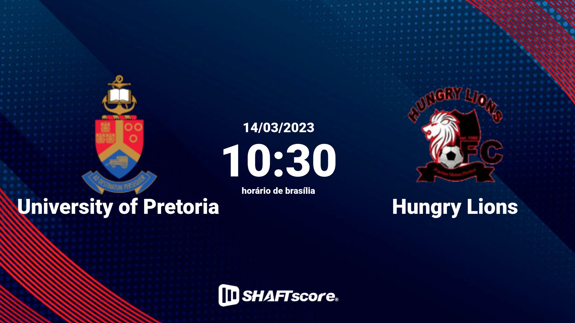 Estatísticas do jogo University of Pretoria vs Hungry Lions 14.03 10:30