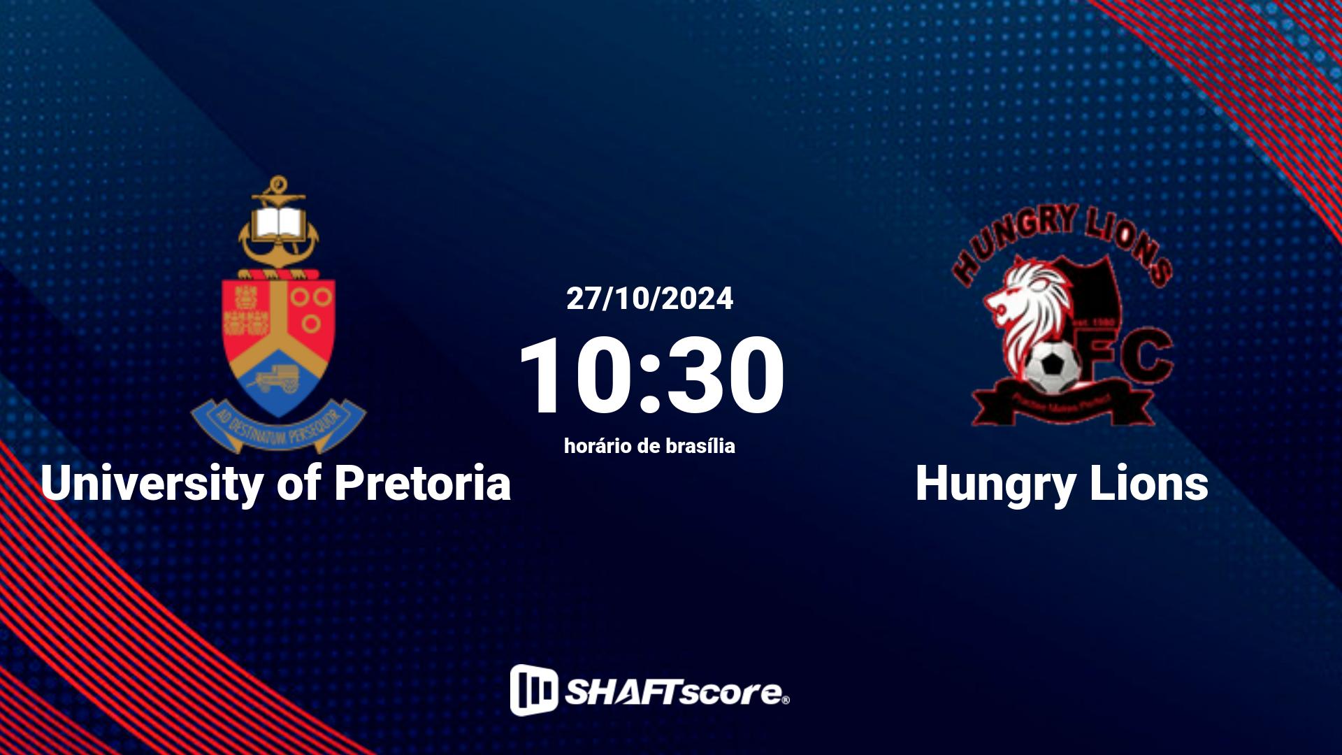 Estatísticas do jogo University of Pretoria vs Hungry Lions 27.10 10:30