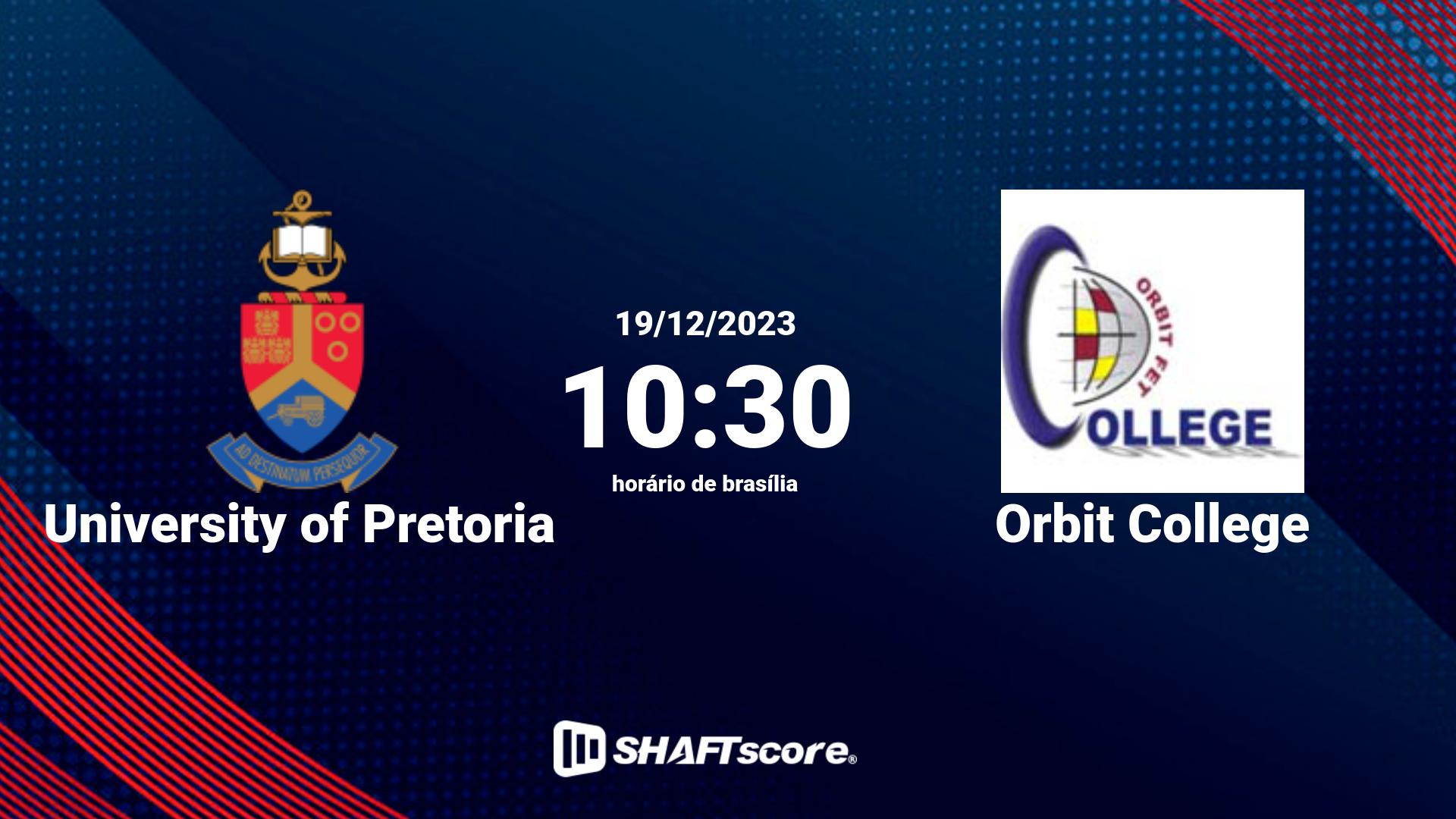 Estatísticas do jogo University of Pretoria vs Orbit College 19.12 10:30