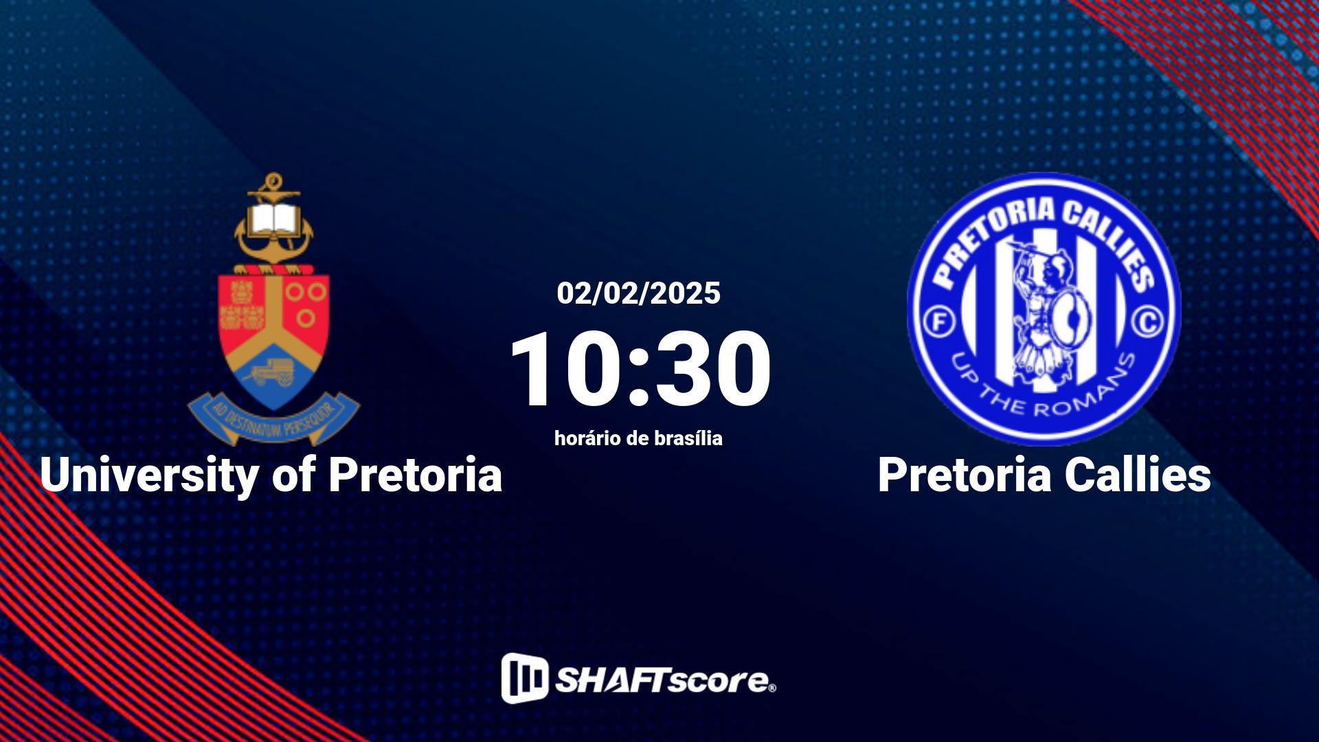 Estatísticas do jogo University of Pretoria vs Pretoria Callies 02.02 10:30