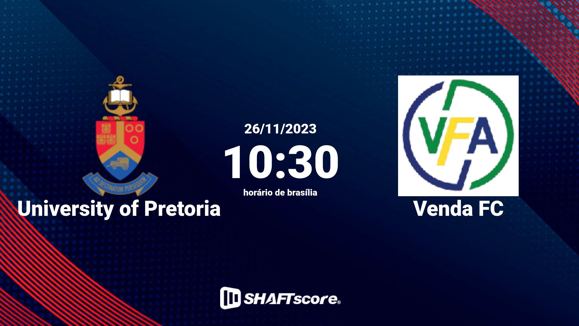 Estatísticas do jogo University of Pretoria vs Venda FC 26.11 10:30