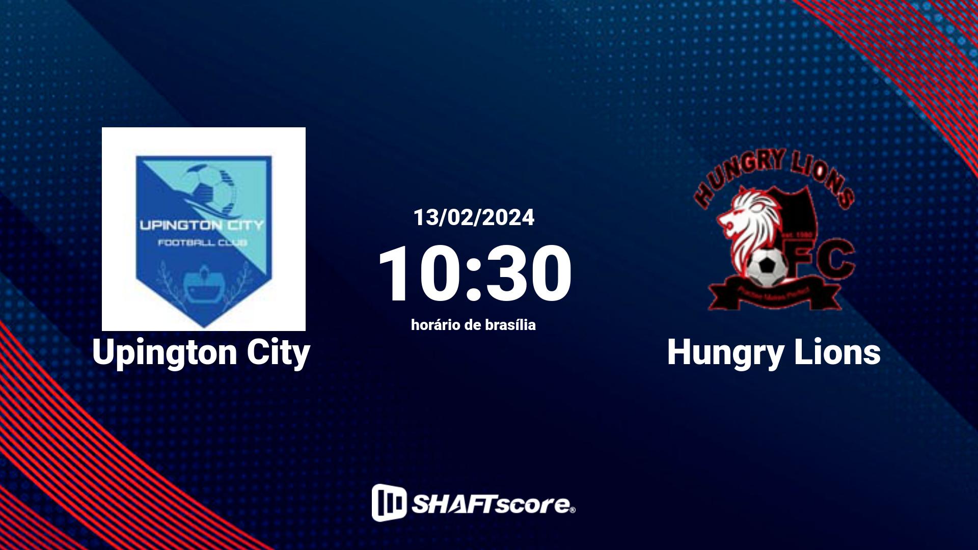 Estatísticas do jogo Upington City vs Hungry Lions 13.02 10:30