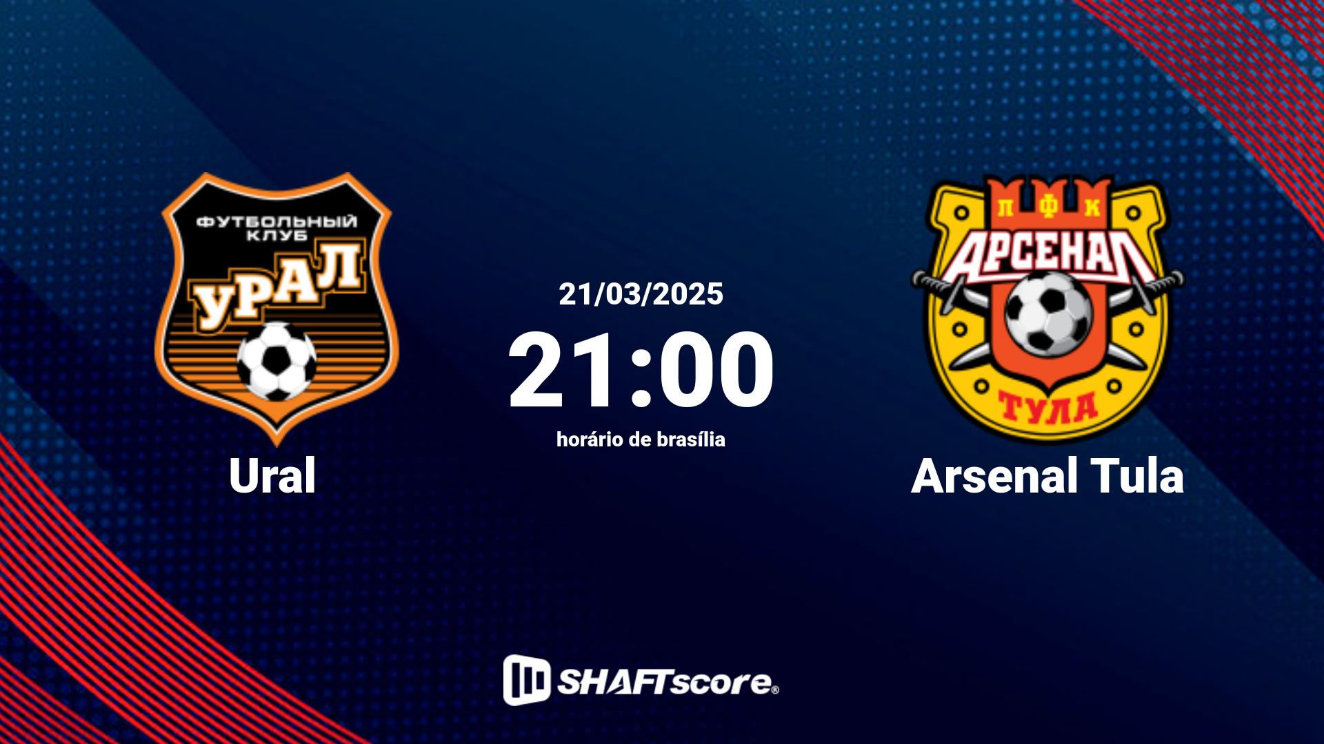 Estatísticas do jogo Ural vs Arsenal Tula 21.03 21:00