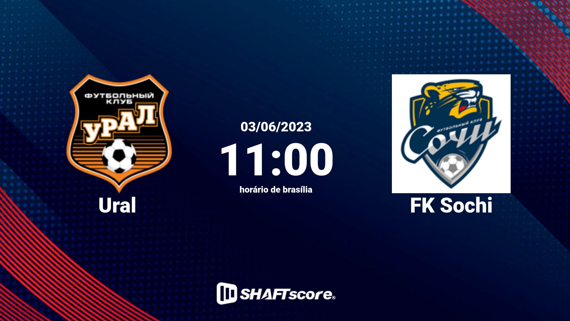 Estatísticas do jogo Ural vs FK Sochi 03.06 11:00