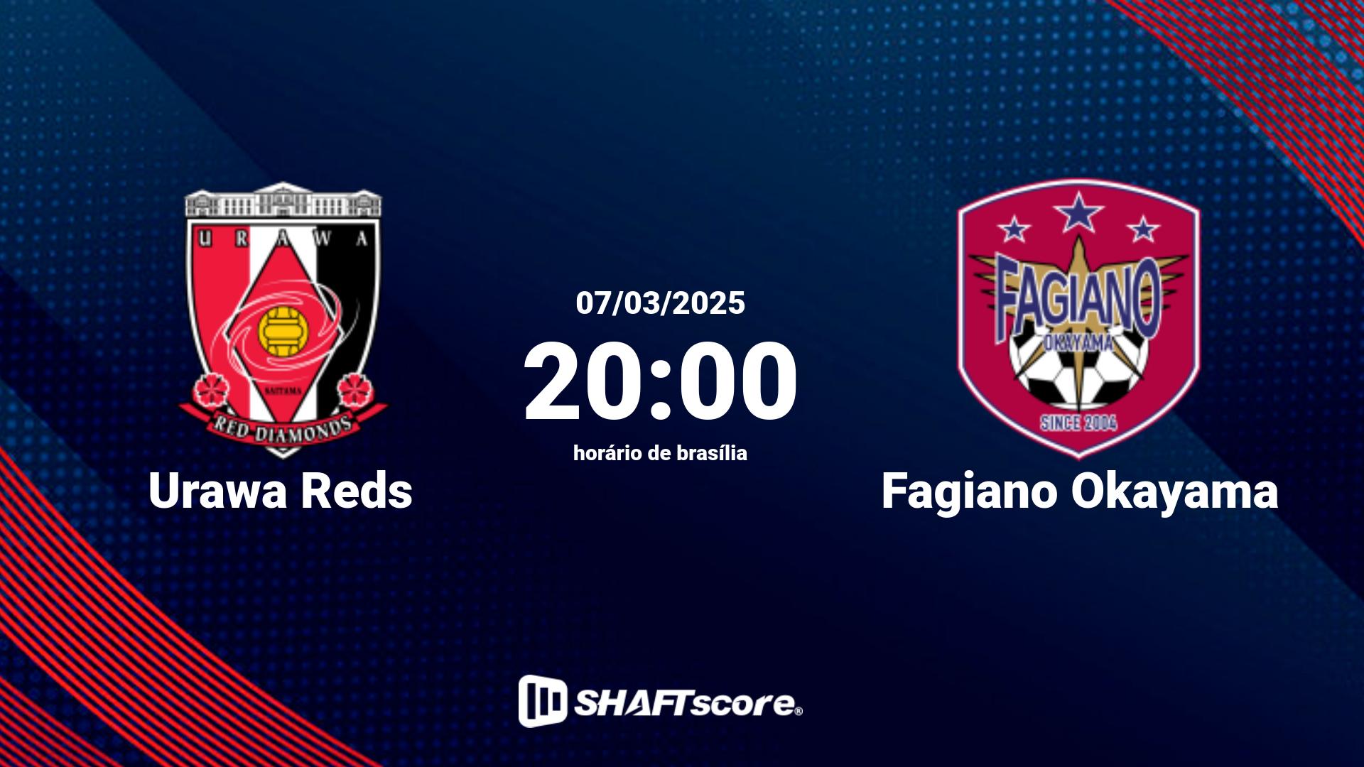 Estatísticas do jogo Urawa Reds vs Fagiano Okayama 07.03 20:00