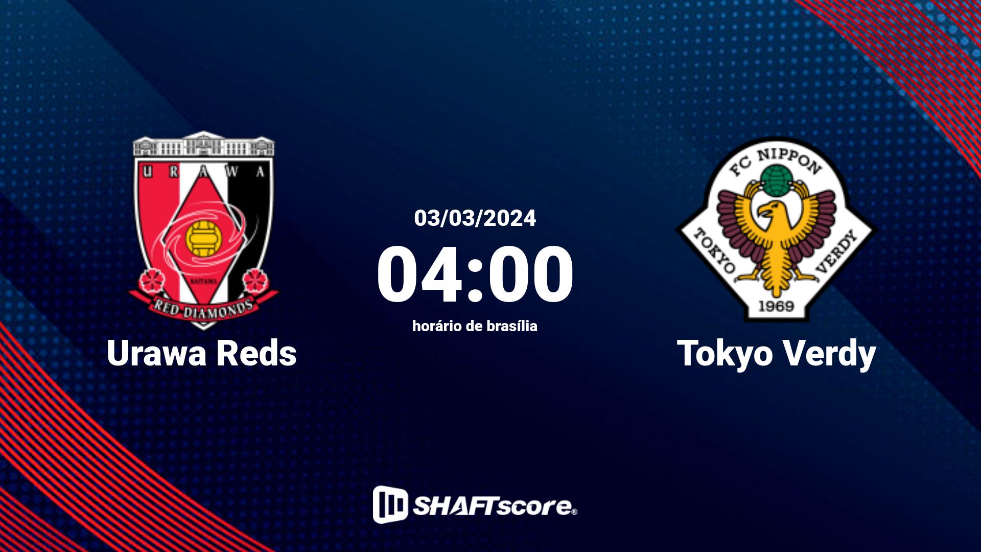 Estatísticas do jogo Urawa Reds vs Tokyo Verdy 03.03 04:00