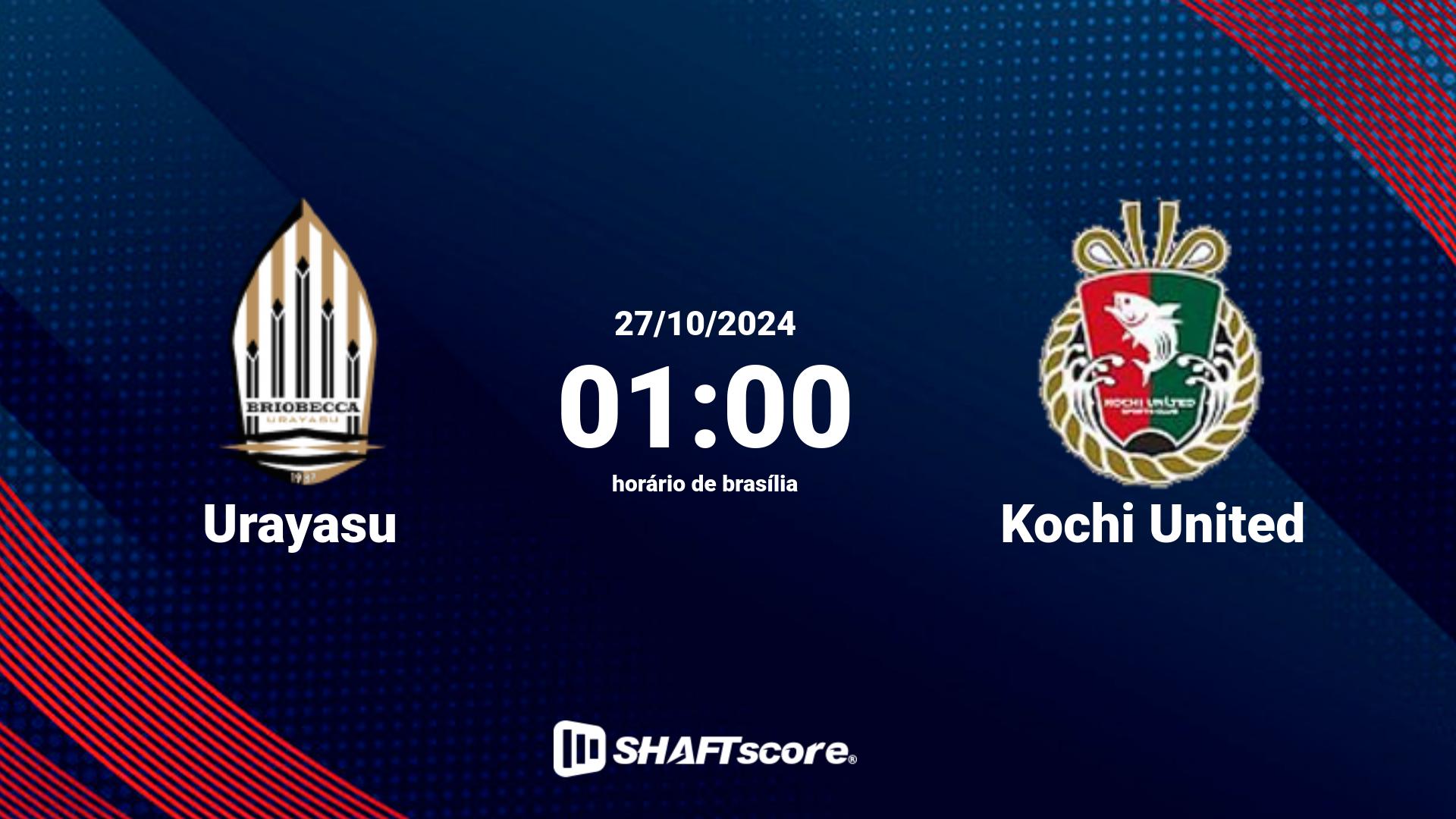 Estatísticas do jogo Urayasu vs Kochi United 27.10 01:00