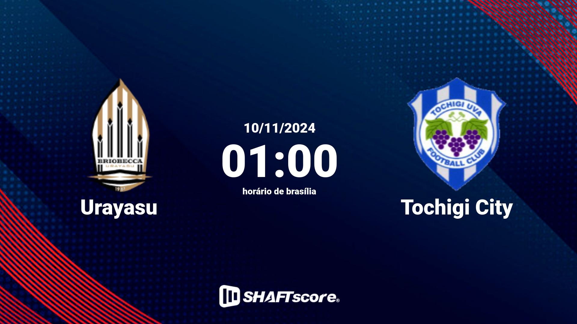 Estatísticas do jogo Urayasu vs Tochigi City 10.11 01:00