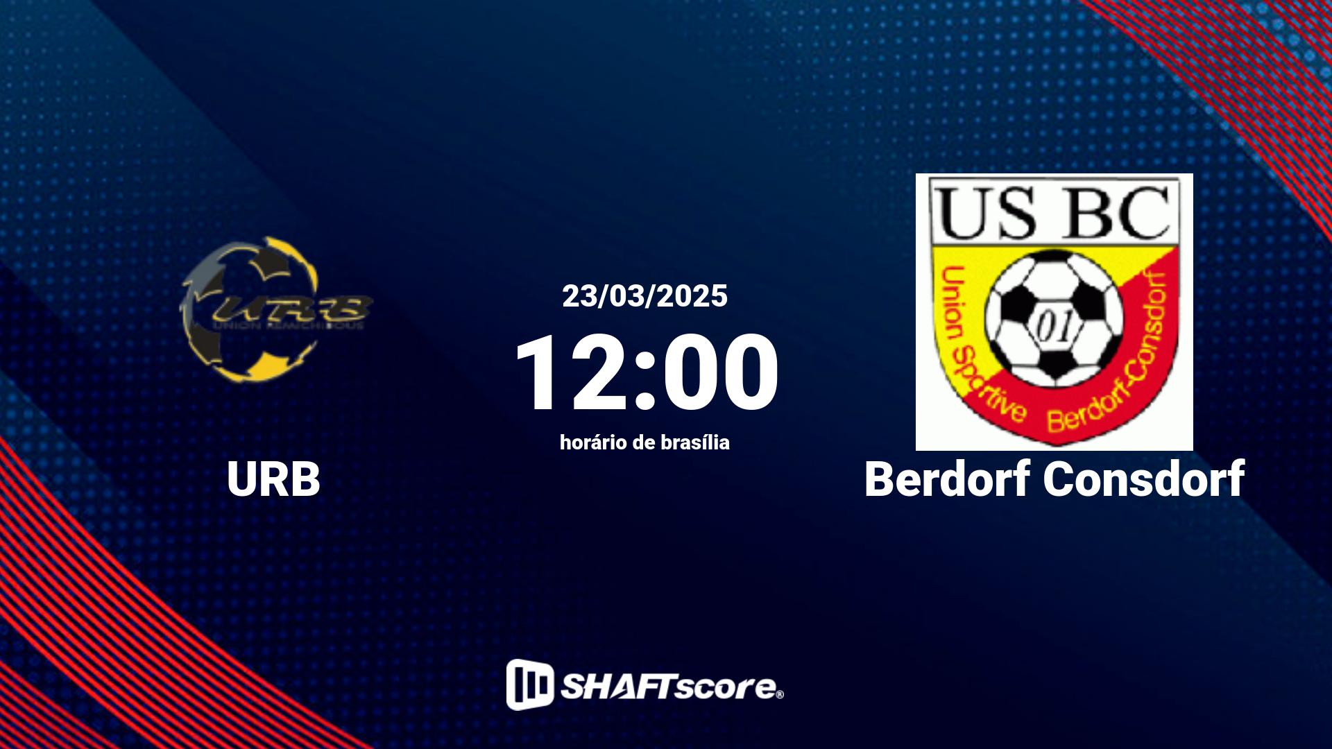 Estatísticas do jogo URB vs Berdorf Consdorf 23.03 12:00