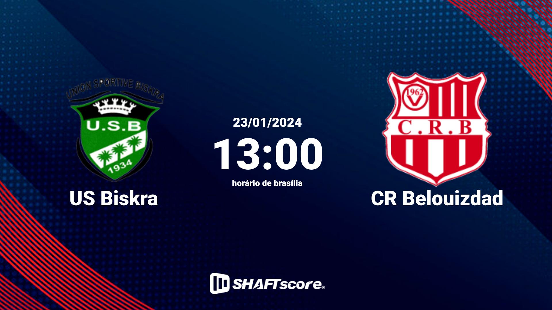 Estatísticas do jogo US Biskra vs CR Belouizdad 23.01 13:00